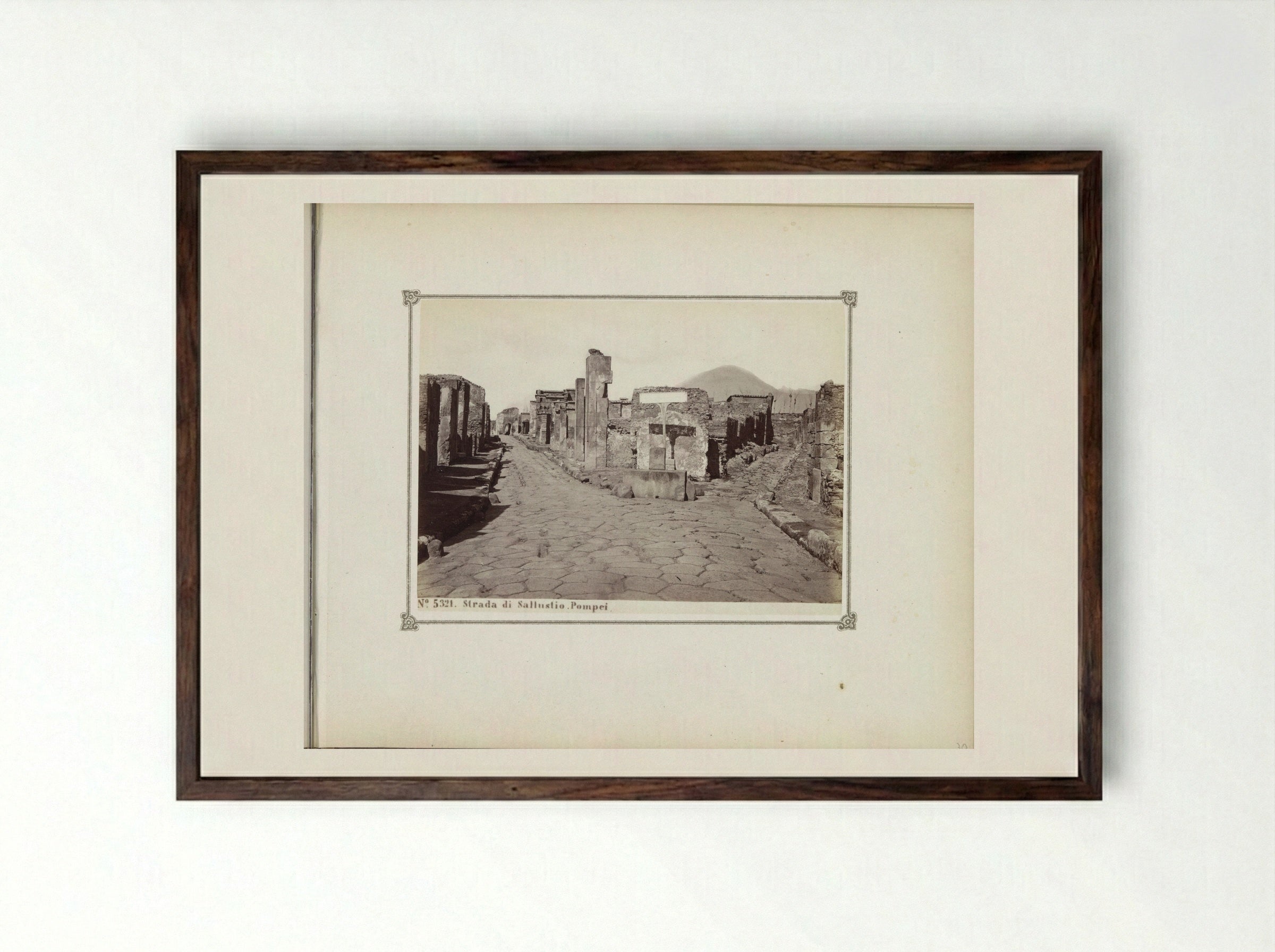 Strada di Sallustio, Pompei - Giorgio Sommer - Framed Print Dark Wood