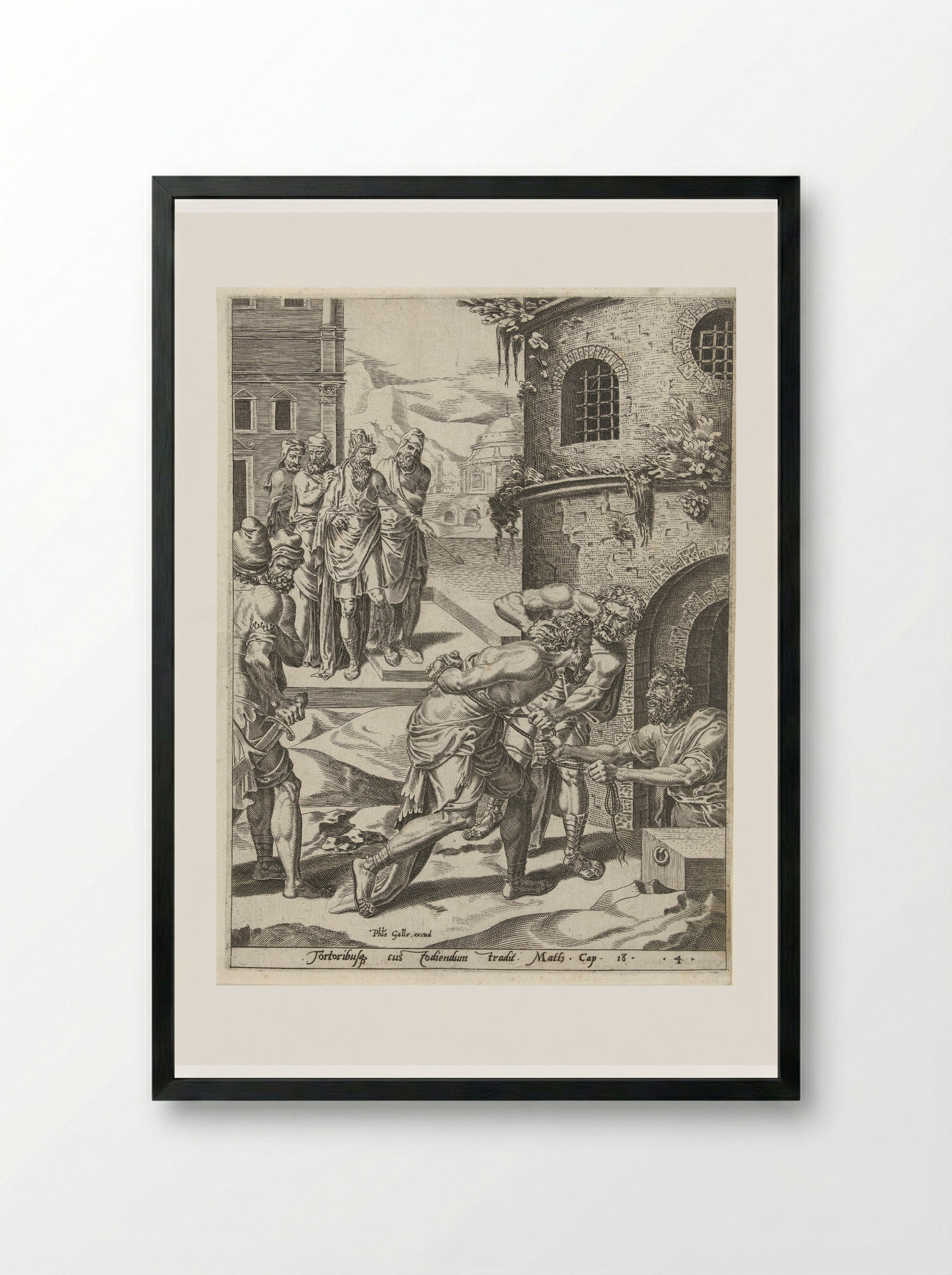 Straf van de ondankbare knecht - Dirck Volckertsz. Coornhert - Framed Print Black