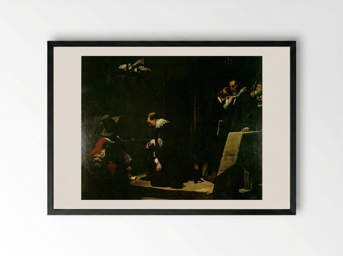 Strafford on his way to Execution - Paul Delaroche - Framed Print Black