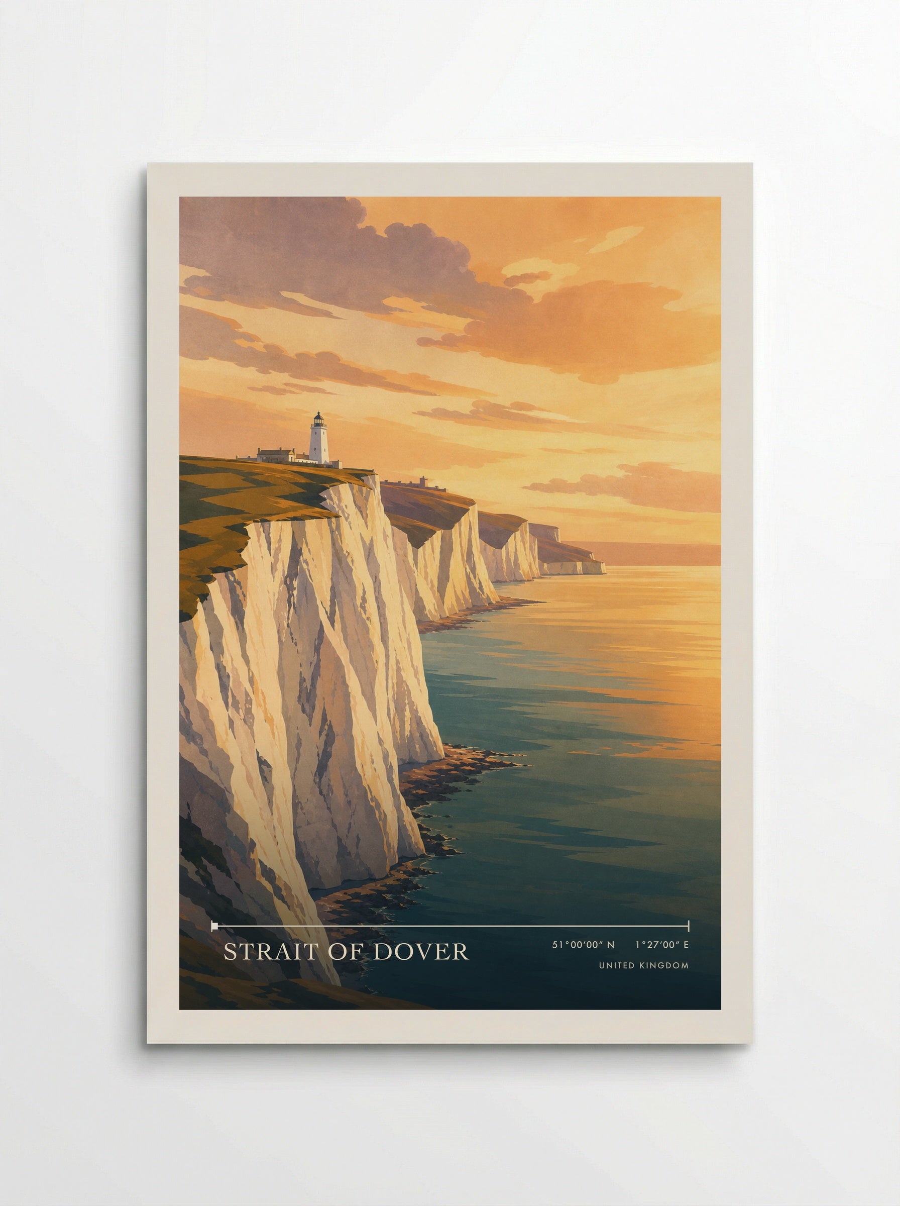 Strait of Dover United Kingdom Travel Poster - Poster