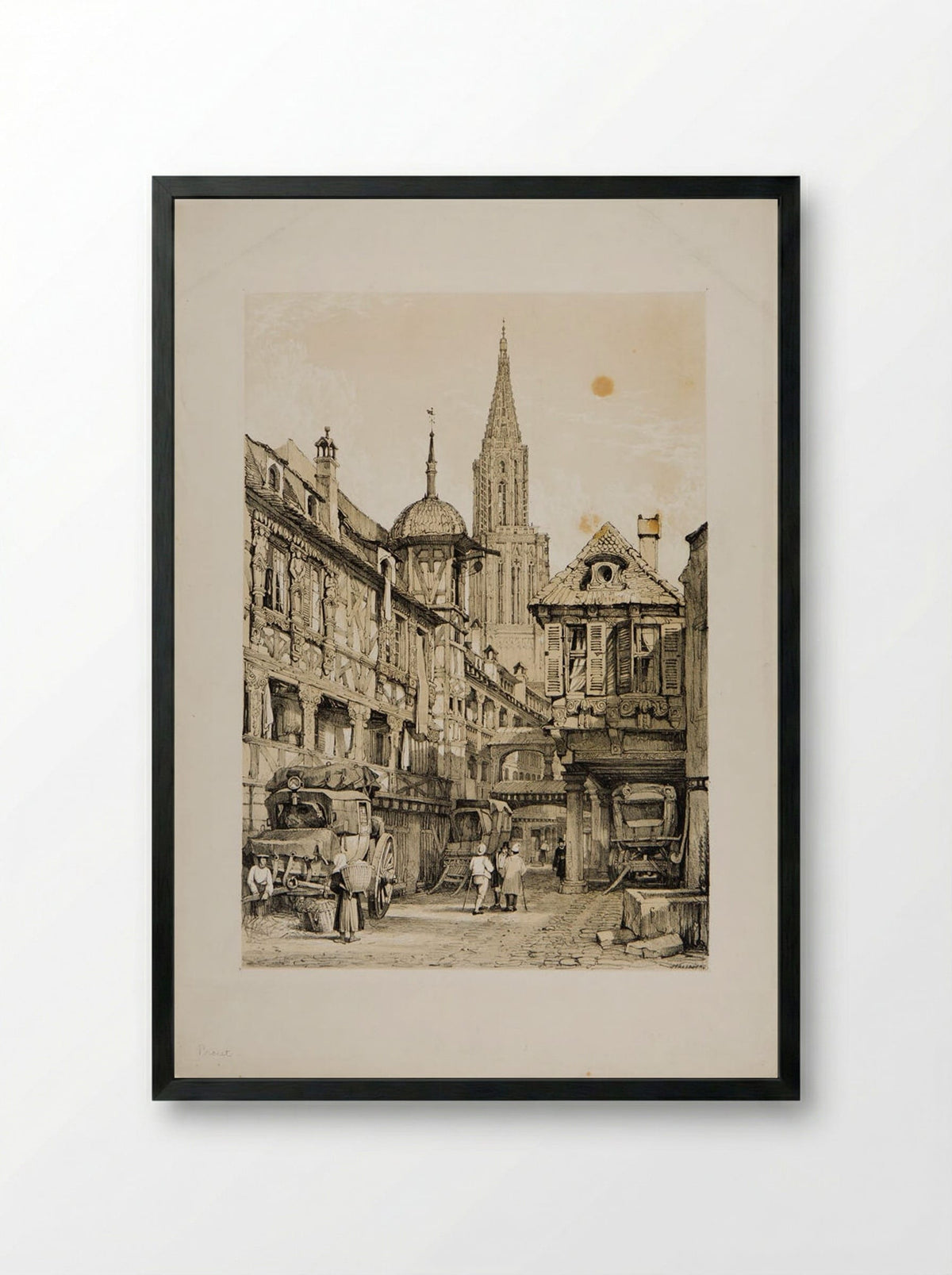 Strassburg - Samuel Prout - Framed Print Black