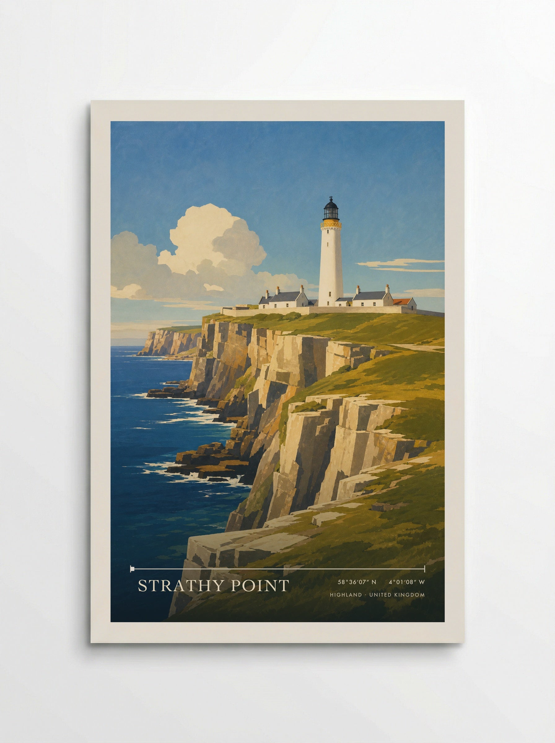 Strathy Point Highland United Kingdom Travel Poster - Poster