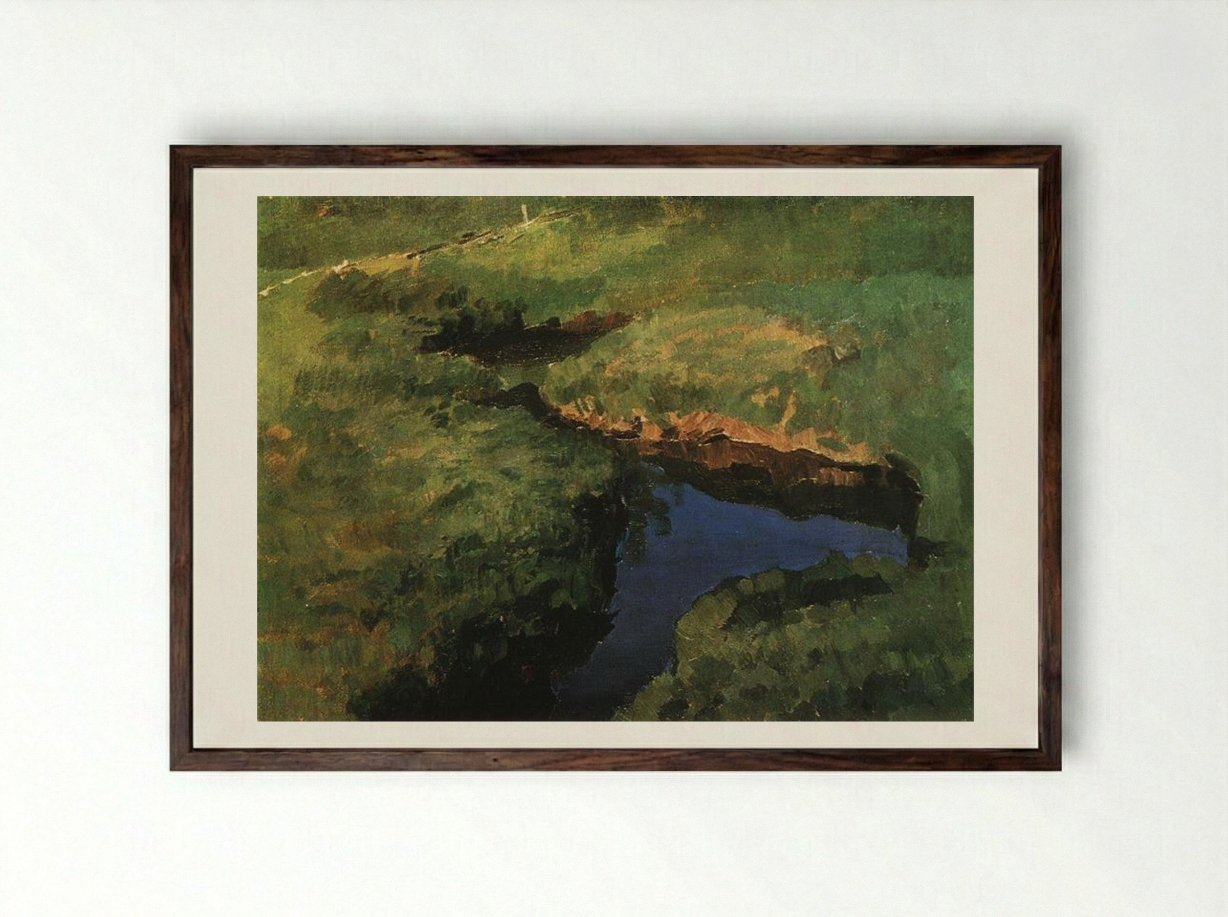 Stream - Konstantin Somov - Framed Print Dark Wood