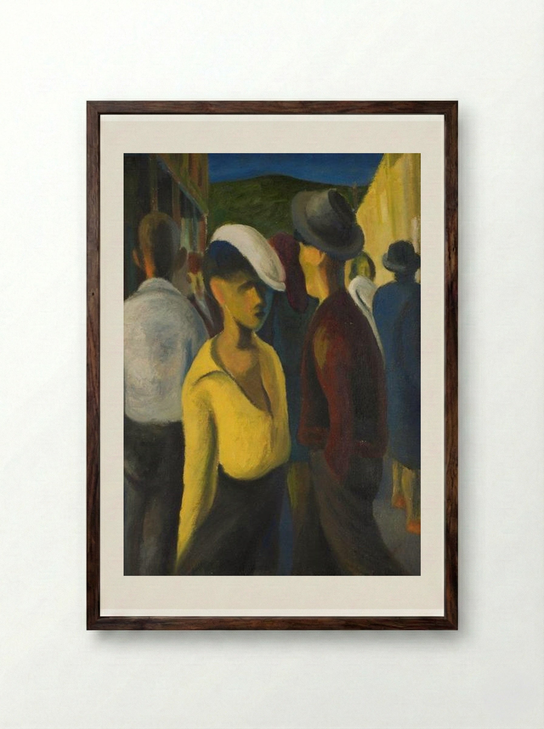 Street Bonhomie, District Six - Gerard Sekoto - Framed Print Dark Wood