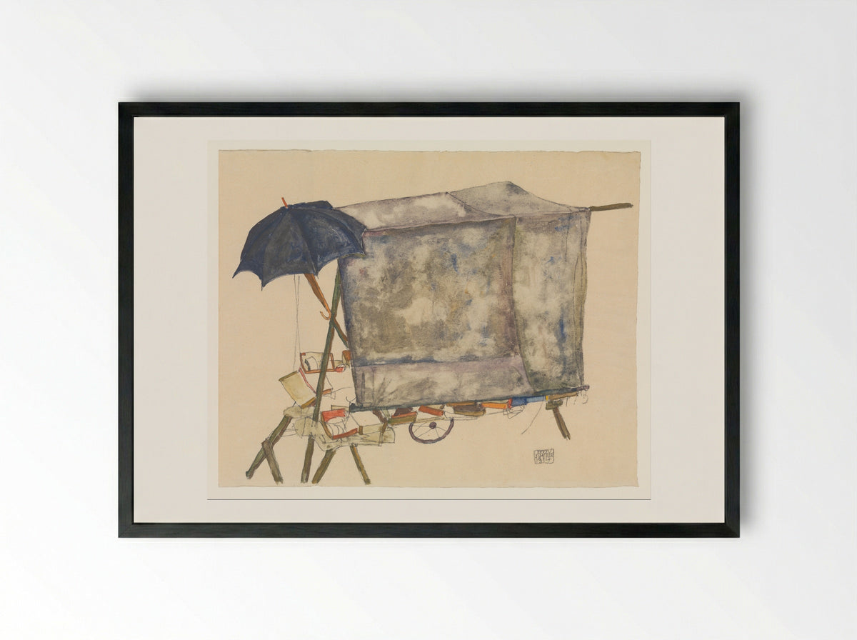 Street Cart - Egon Schiele - Framed Print Black