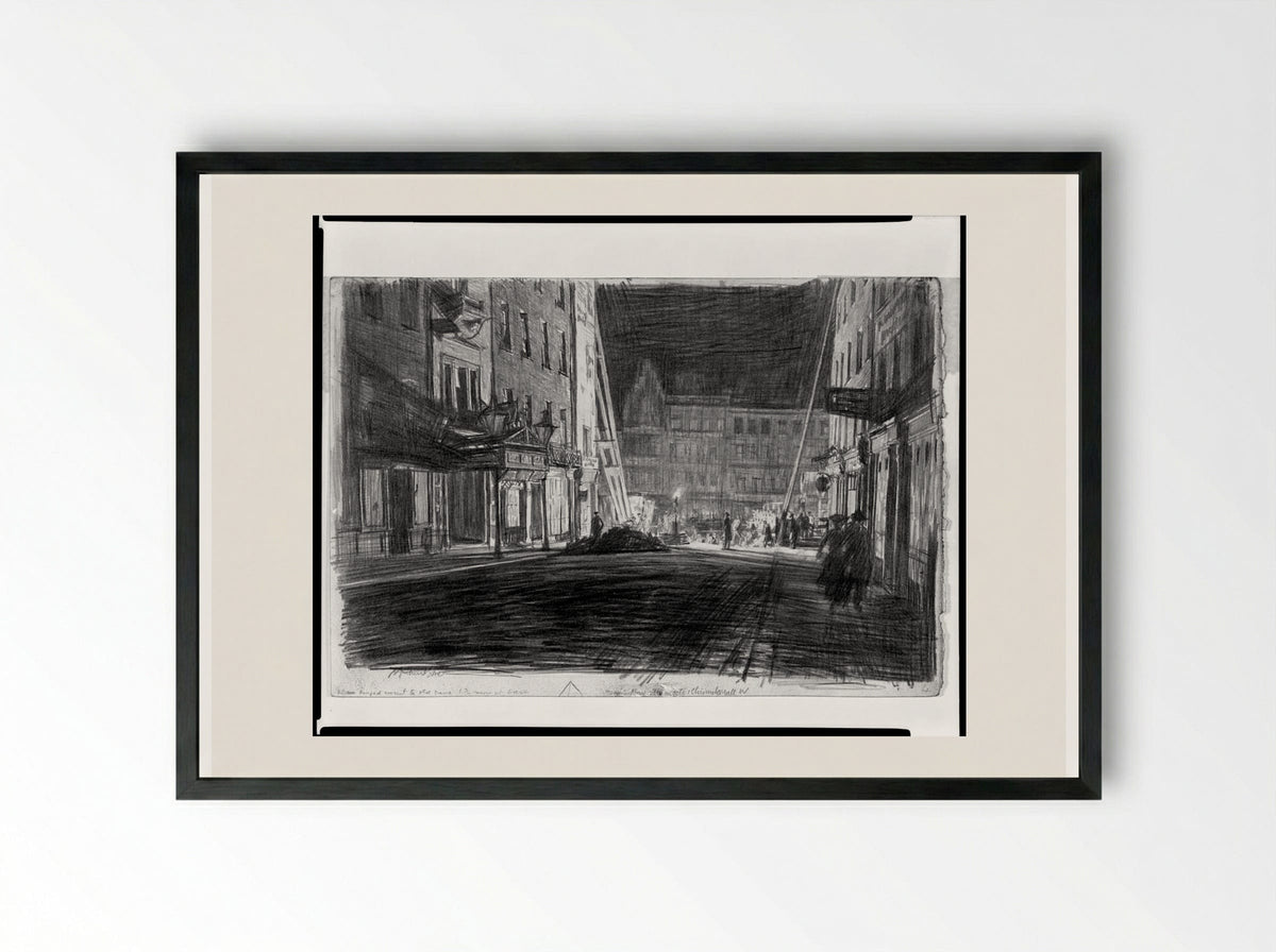 Street Scene (Chiswick Mall) - Muirhead Bone - Framed Print Black