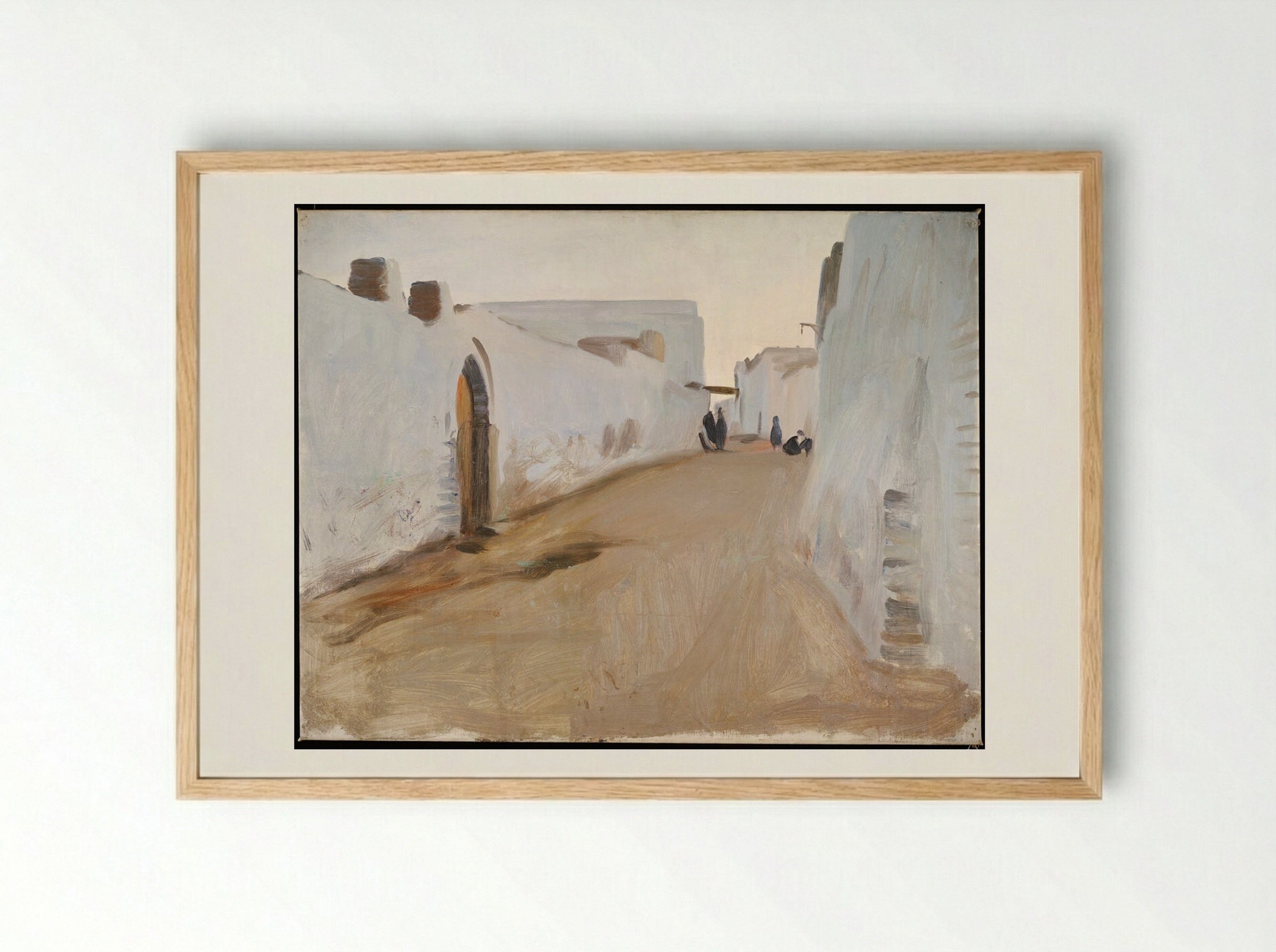 Street Scene in Cairo - John Singer Sargent - Framed Print Wood