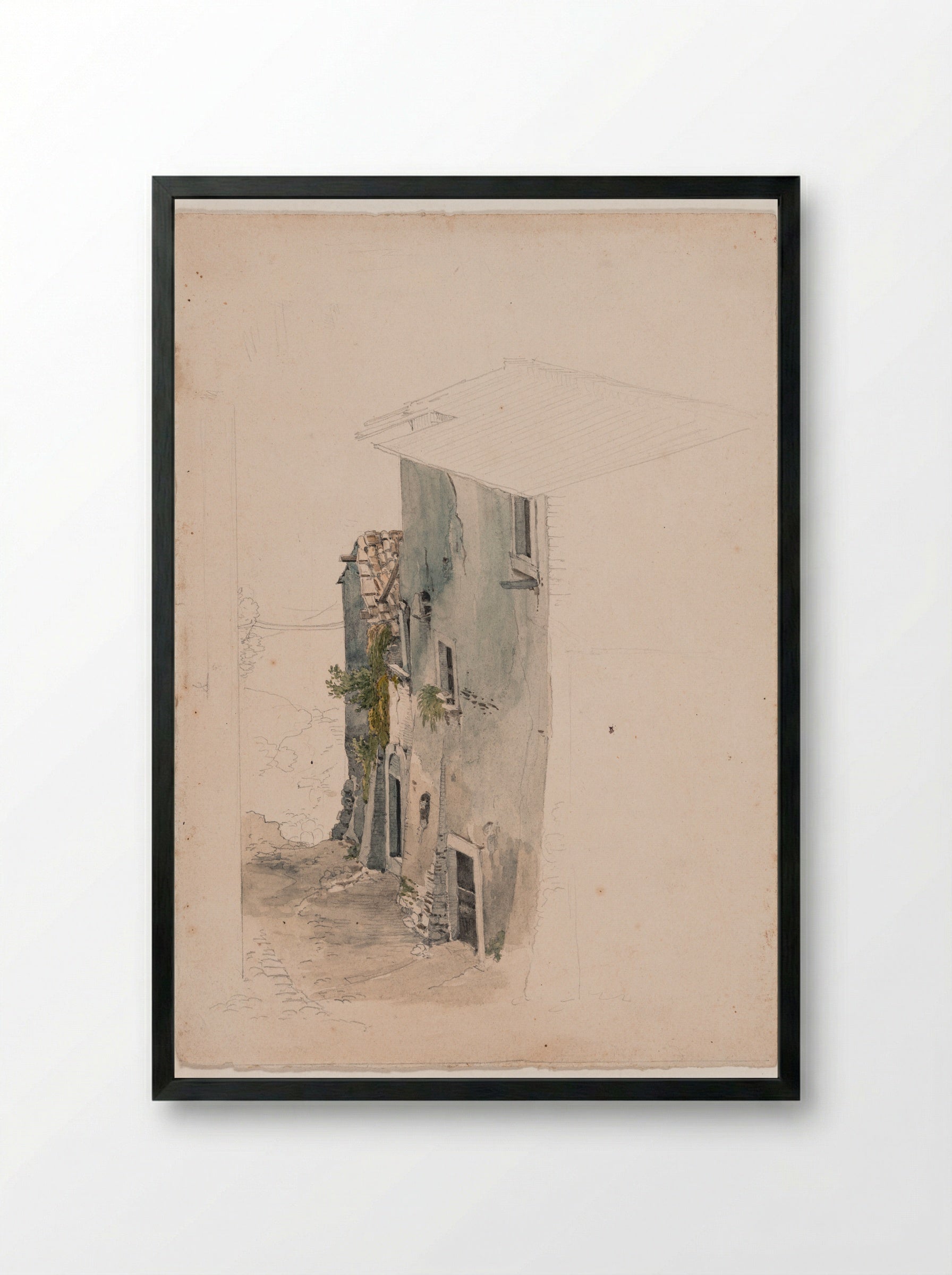 Street Scene in Italy - Friedrich Salathé - Framed Print Black