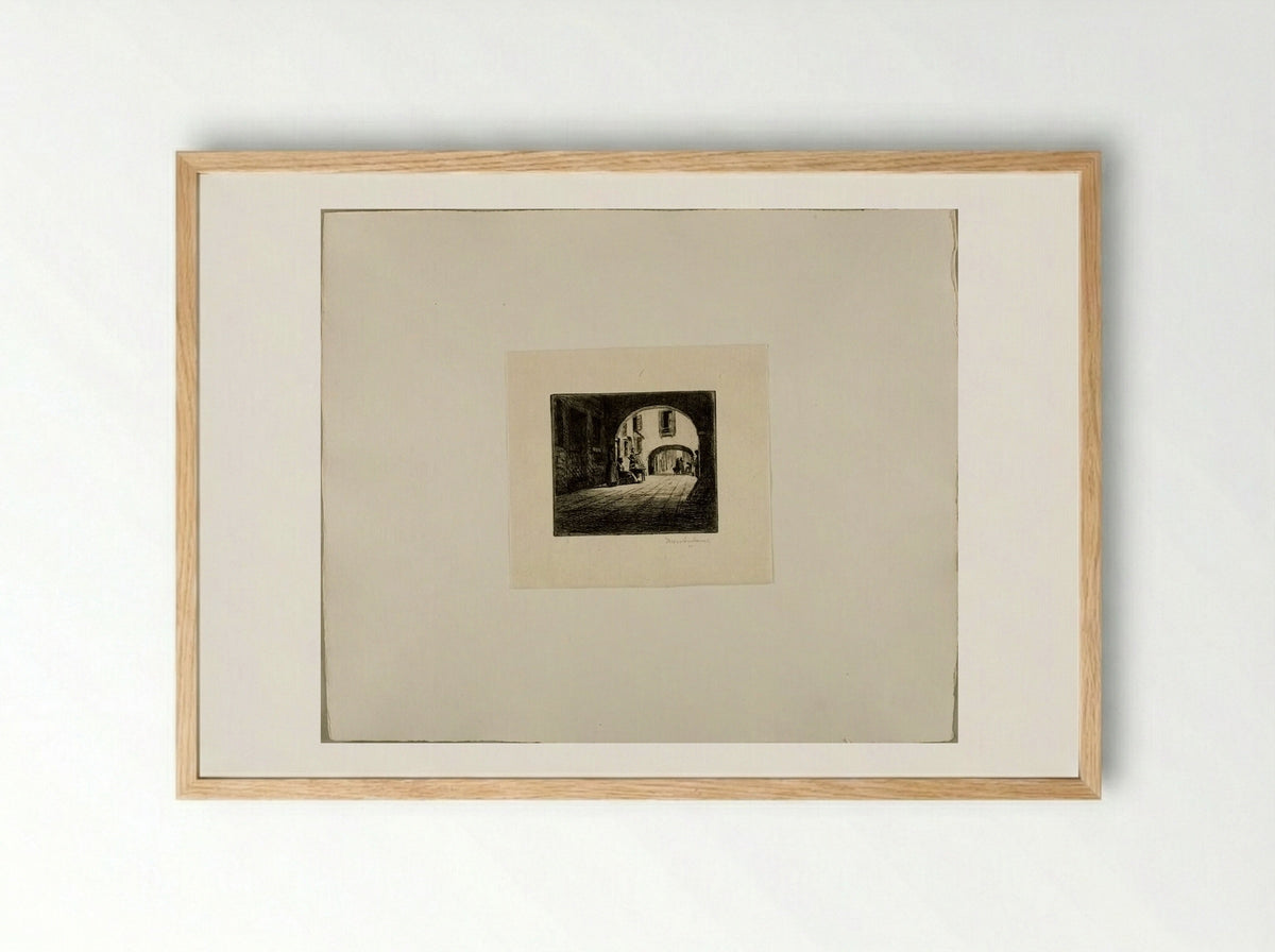 Street Scene - William Harry Warren Bicknell - Framed Print Wood
