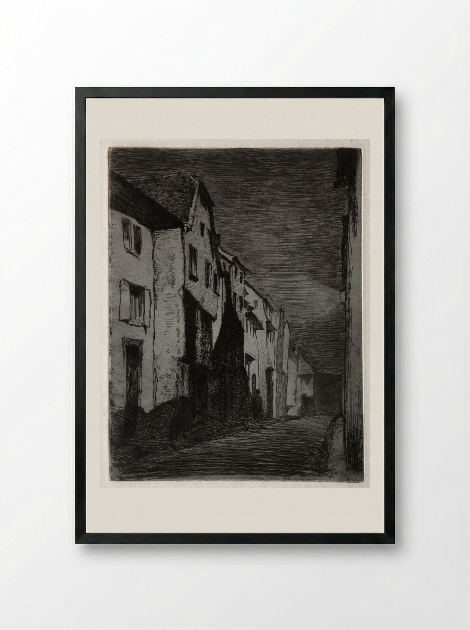 Street at Saverne - James McNeill Whistler - Framed Print Black