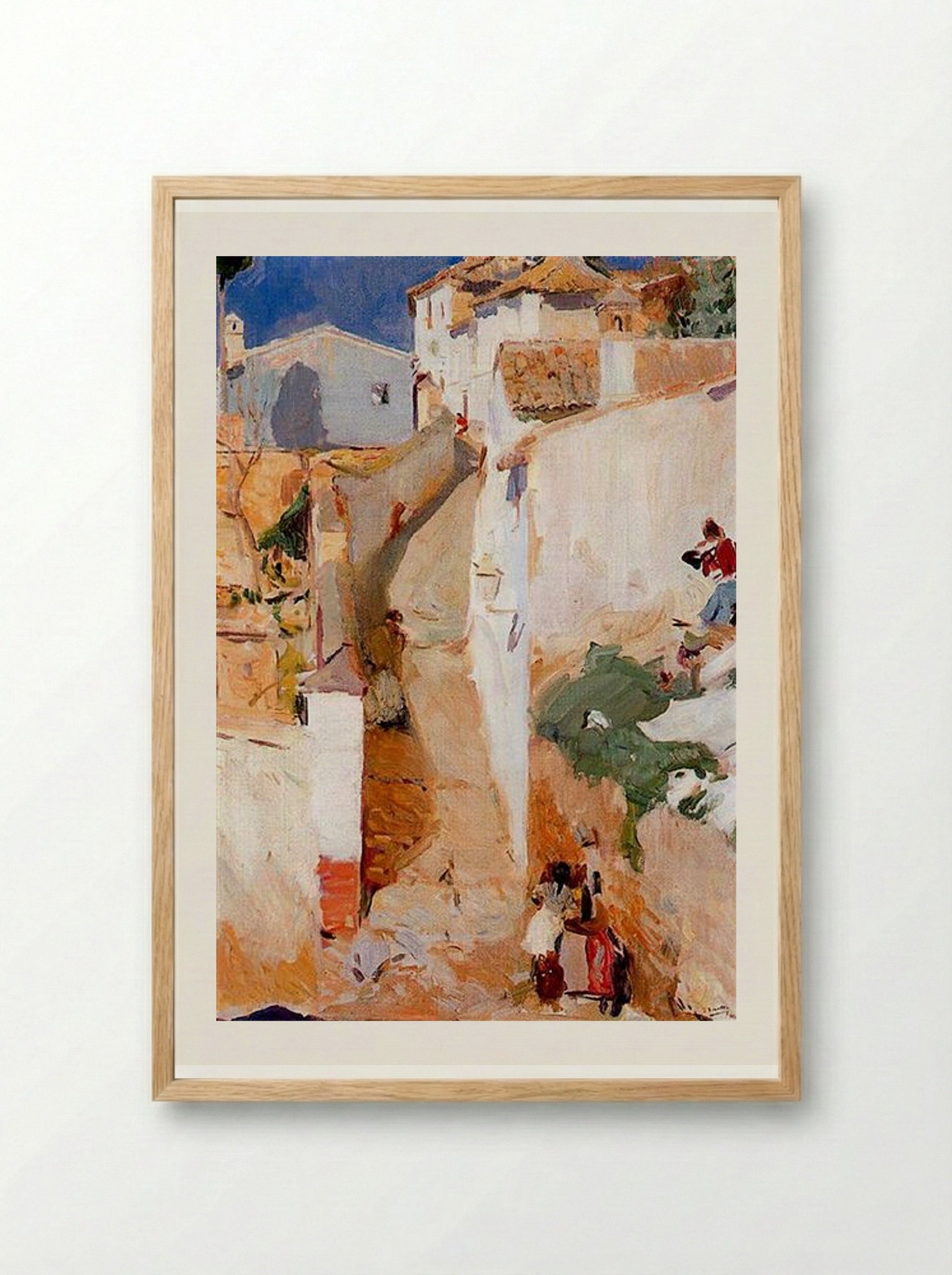 Street in Granada - Joaquín Sorolla - Framed Print Wood