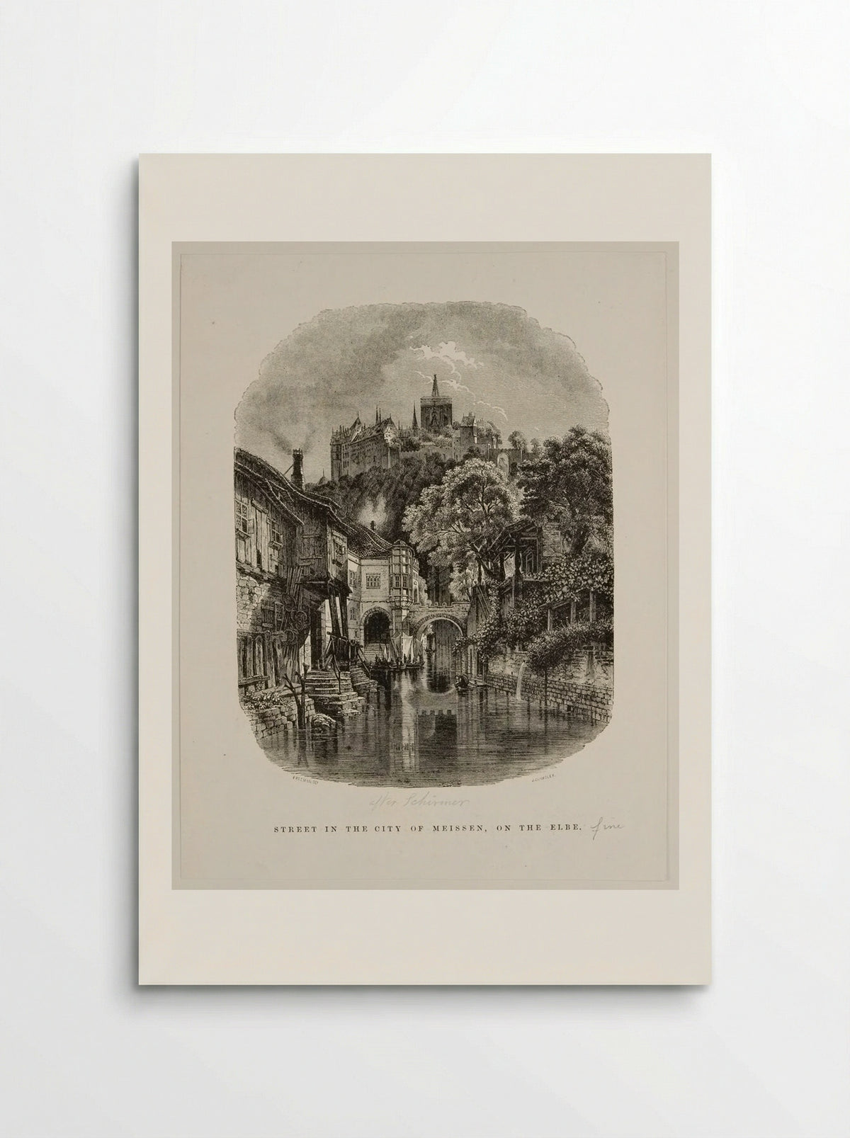 Street in the City of Meissen, on the Elbe - J. Quartley - Poster
