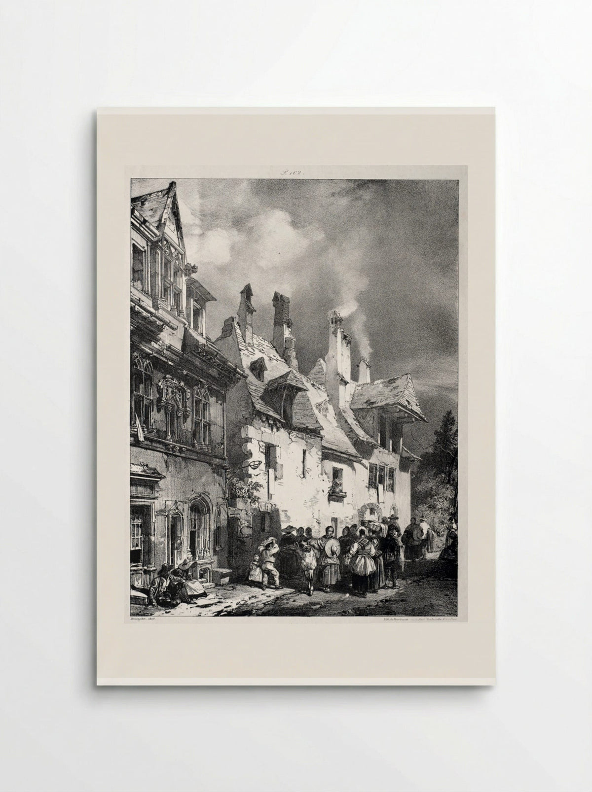 Street in the Outskirts of Besançon, France - Richard Parkes Bonington - Poster