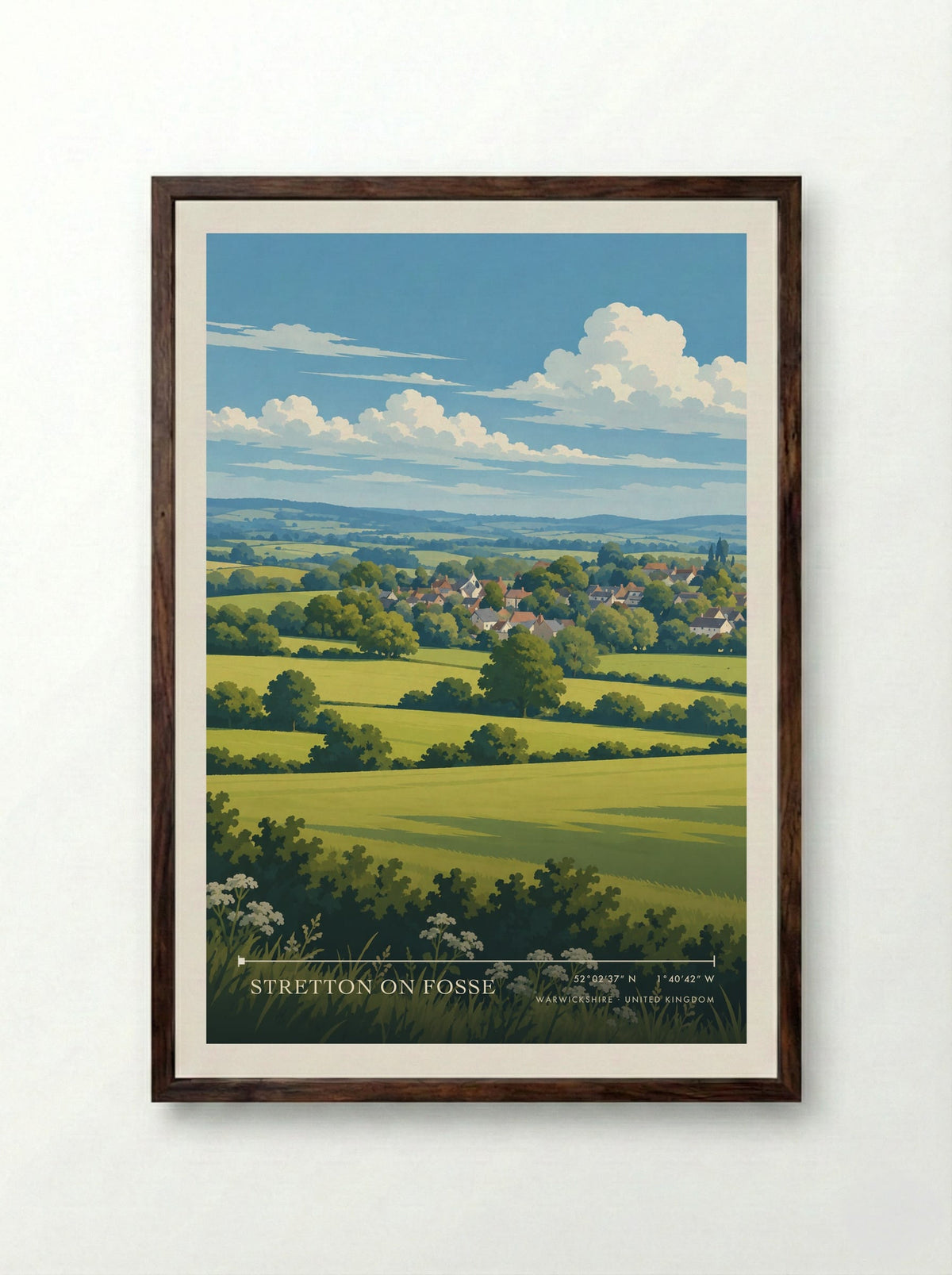 Stretton on Fosse, Warwickshire | Travel Poster - Framed Print Dark Wood