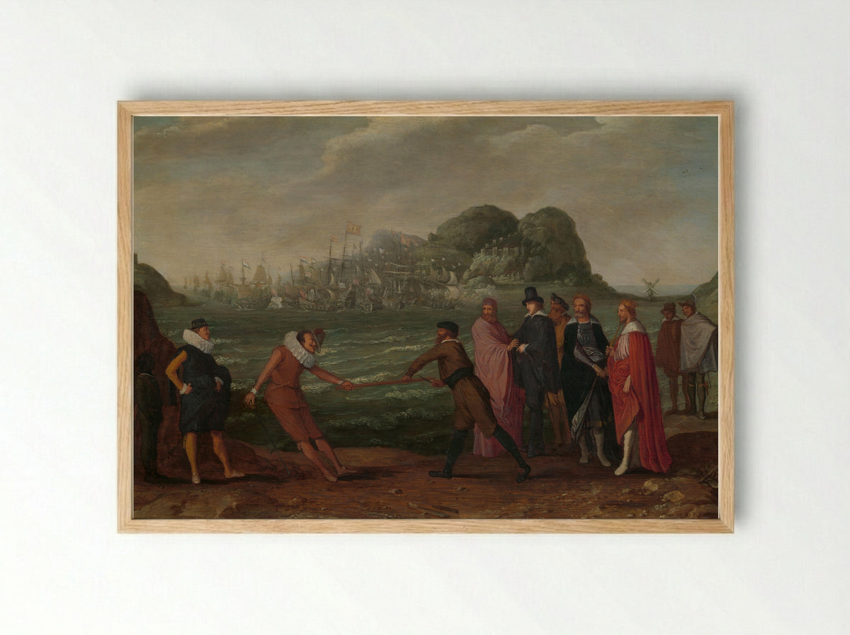 Strijd om de gouden stok (heerschappij van de wereld) - Adam Willaerts - Framed Print Wood