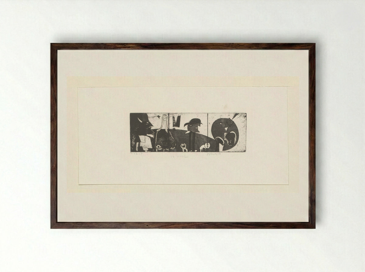 Strip Moloch - Sipke Huismans - Framed Print Dark Wood
