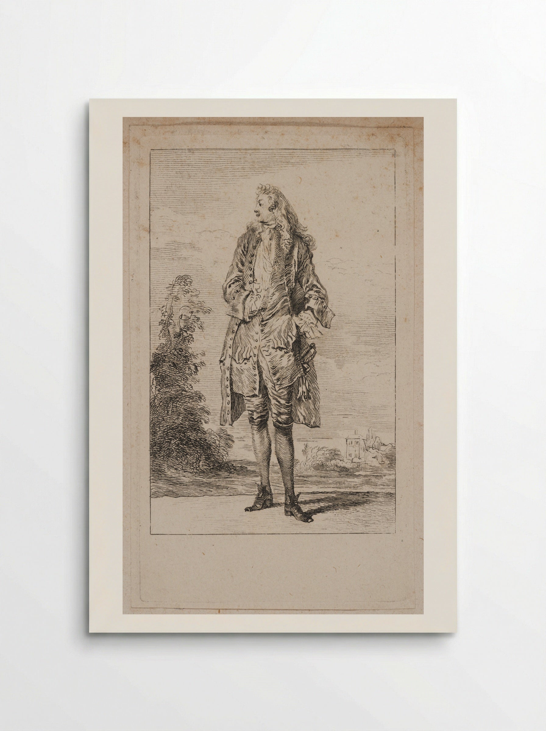 Strolling Man, Seen from the Front - Jean-Antoine Watteau - Poster