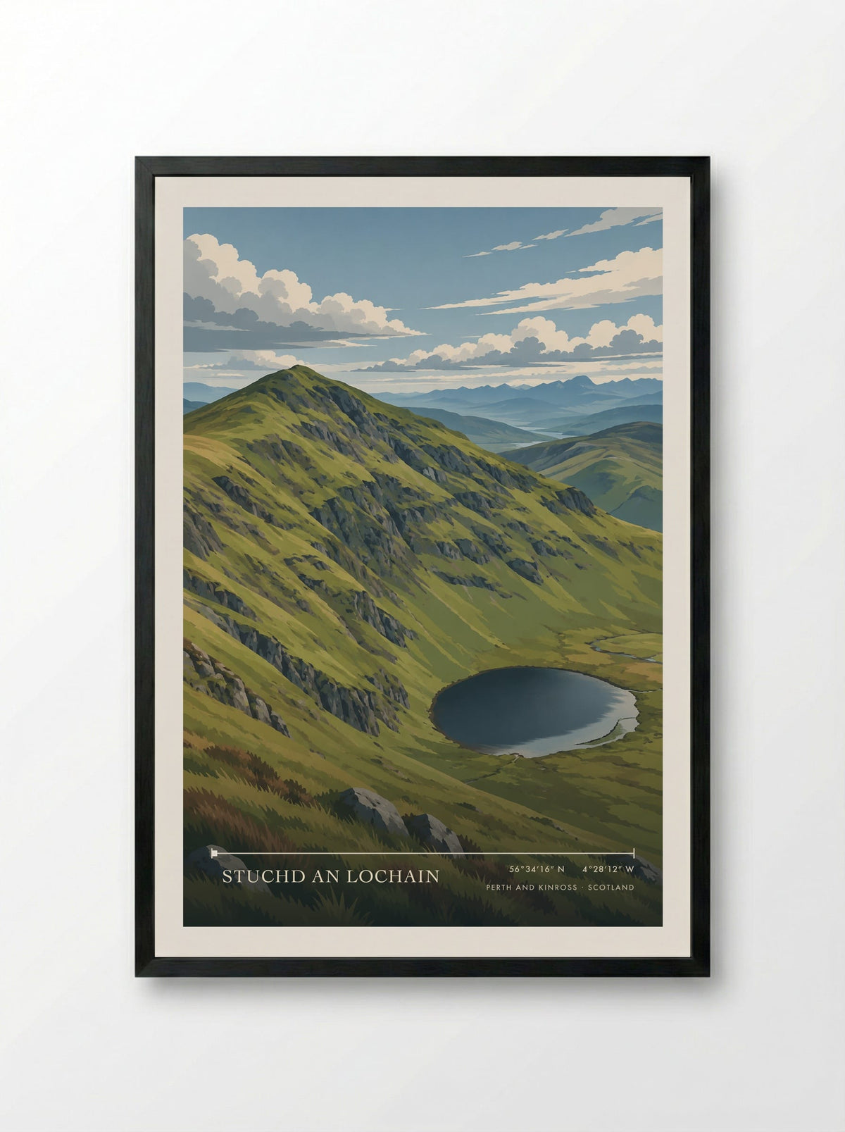 Stuchd an Lochain, Perth and Kinross | Travel Poster - Framed Print Black