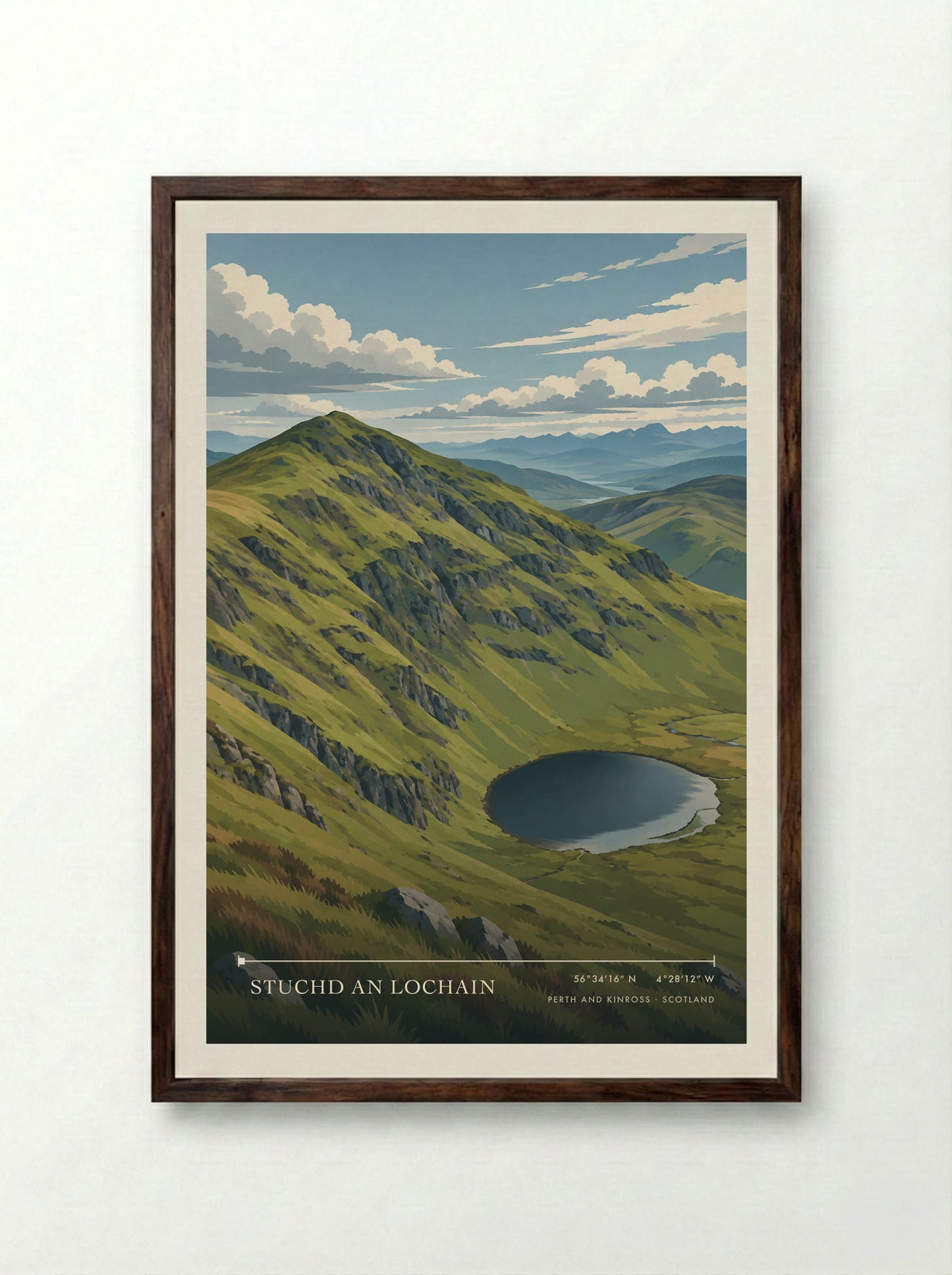 Stuchd an Lochain, Perth and Kinross | Travel Poster - Framed Print Dark Wood