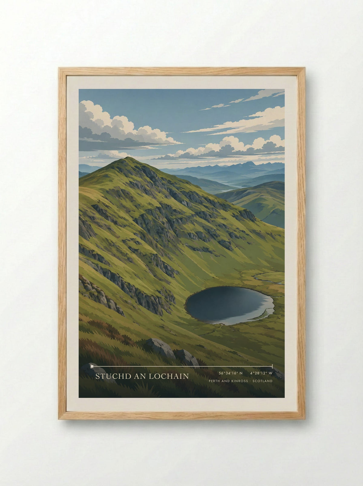 Stuchd an Lochain, Perth and Kinross | Travel Poster - Framed Print Wood