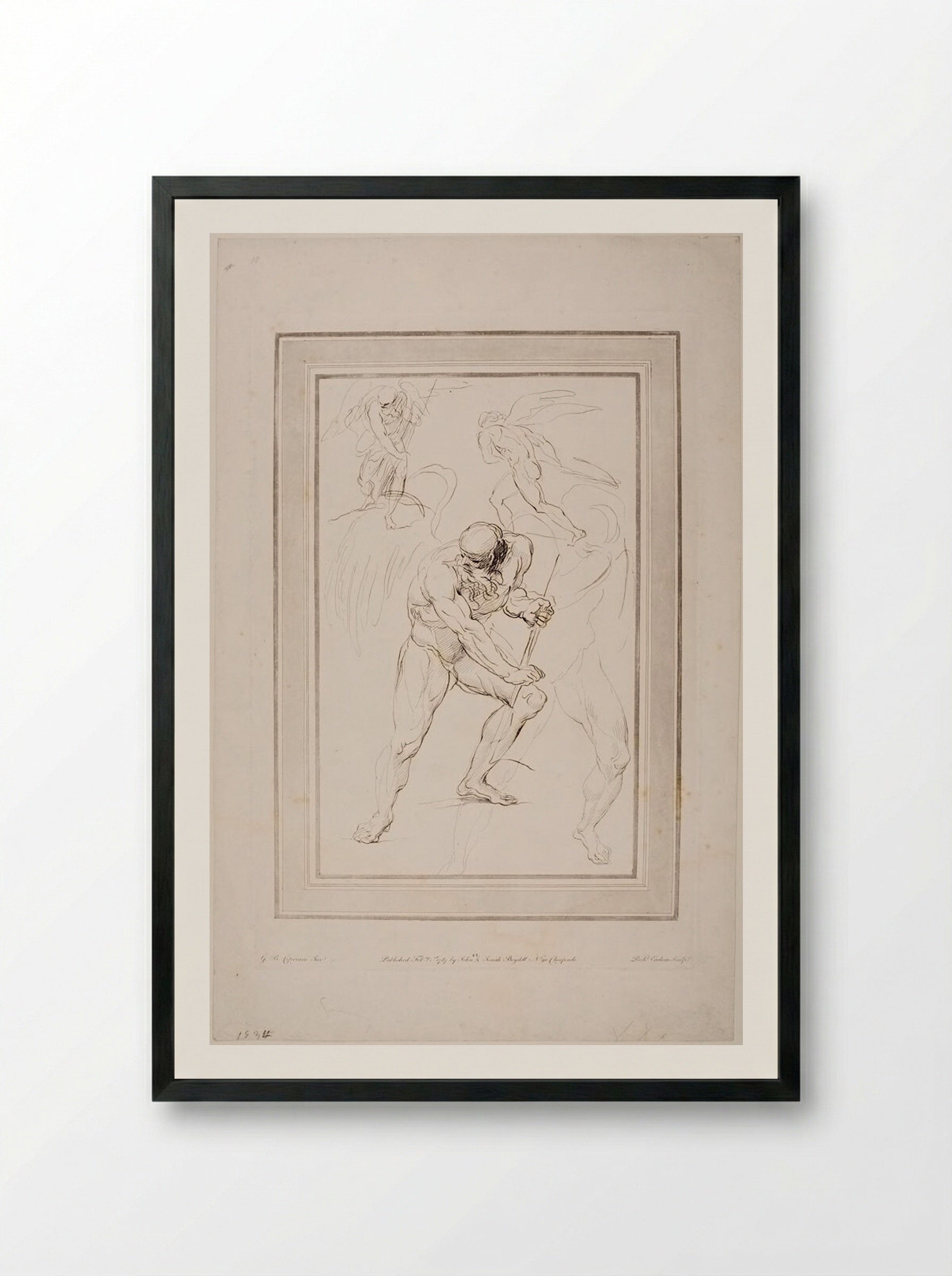 Studies for Saturn - Richard Earlom - Framed Print Black