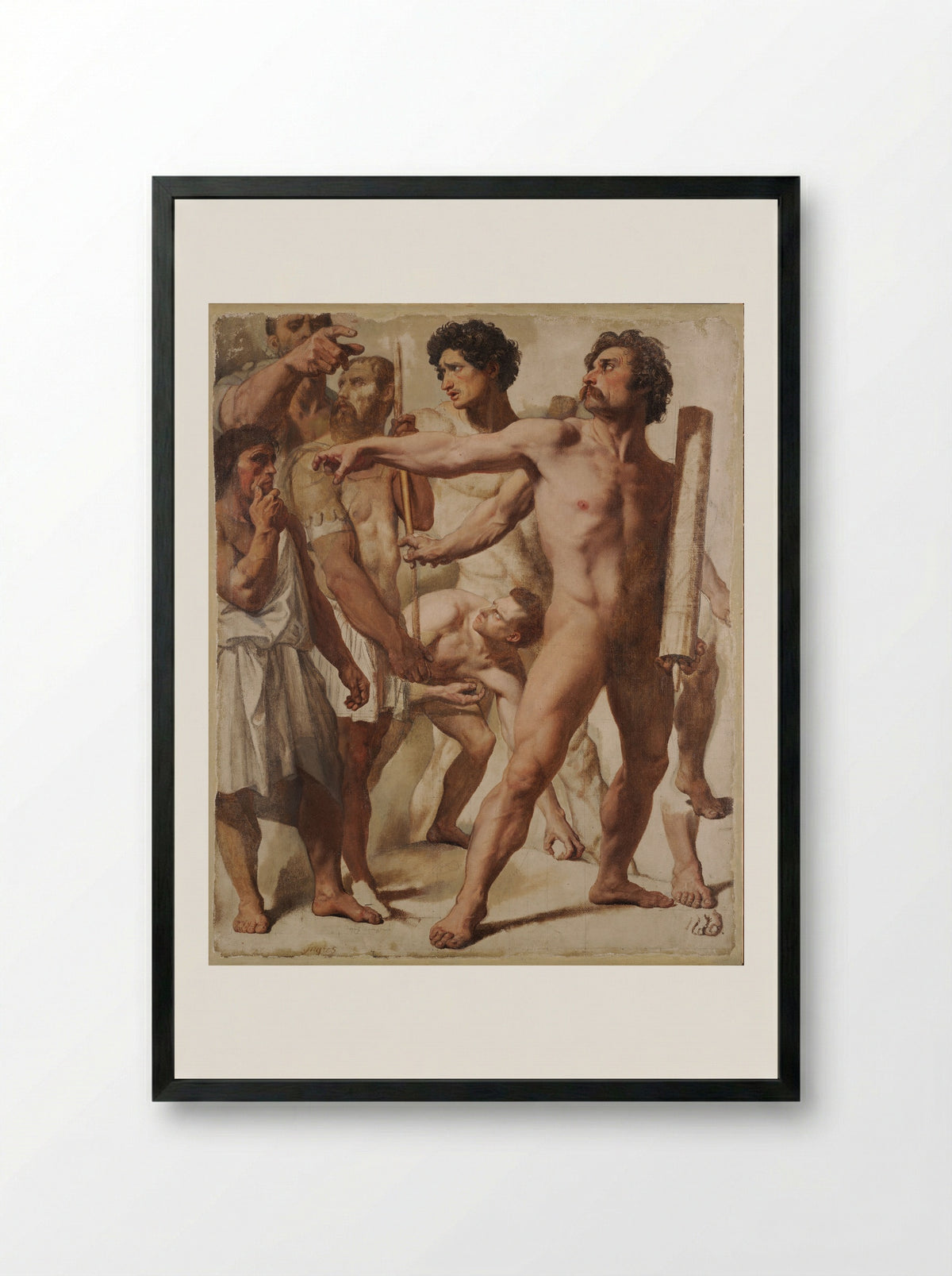 Studies for The Martyrdom of Saint Symphorien - Jean-Auguste-Dominique Ingres - Framed Print Black
