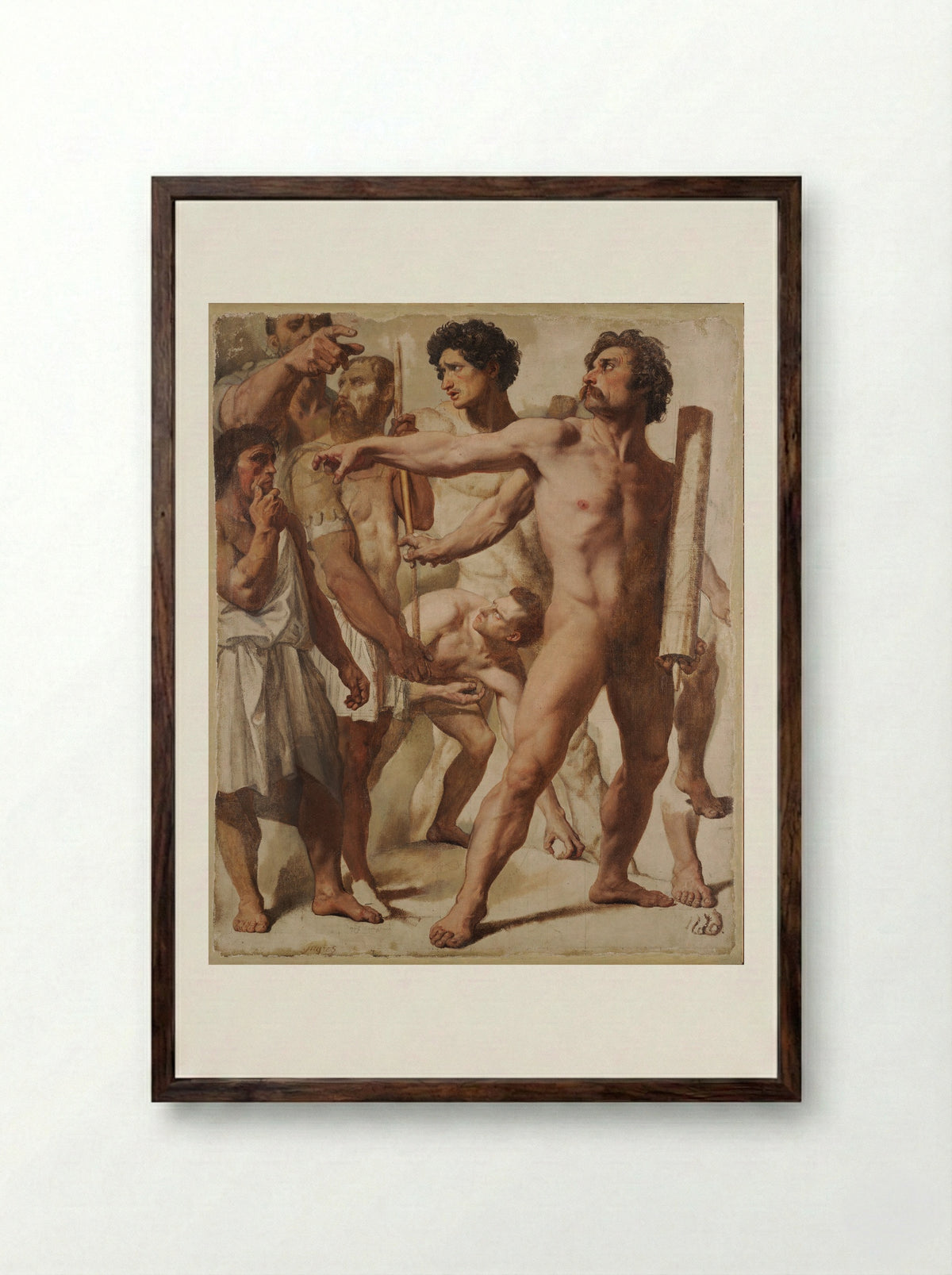 Studies for The Martyrdom of Saint Symphorien - Jean-Auguste-Dominique Ingres - Framed Print Dark Wood