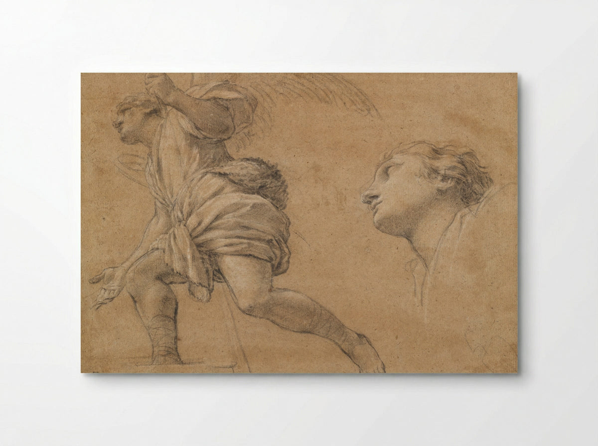 Studies for the Archangel Raphael - Eustache Le Sueur - Poster