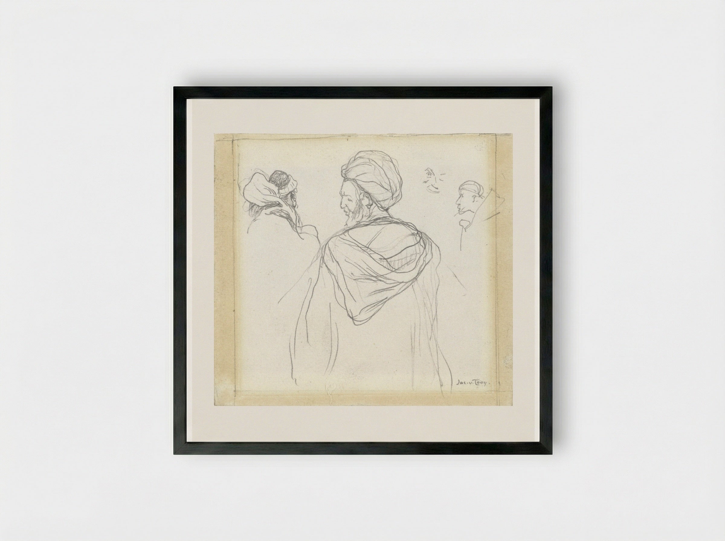 Studies of Arabs - Jacobus van Looy - Framed Print Black