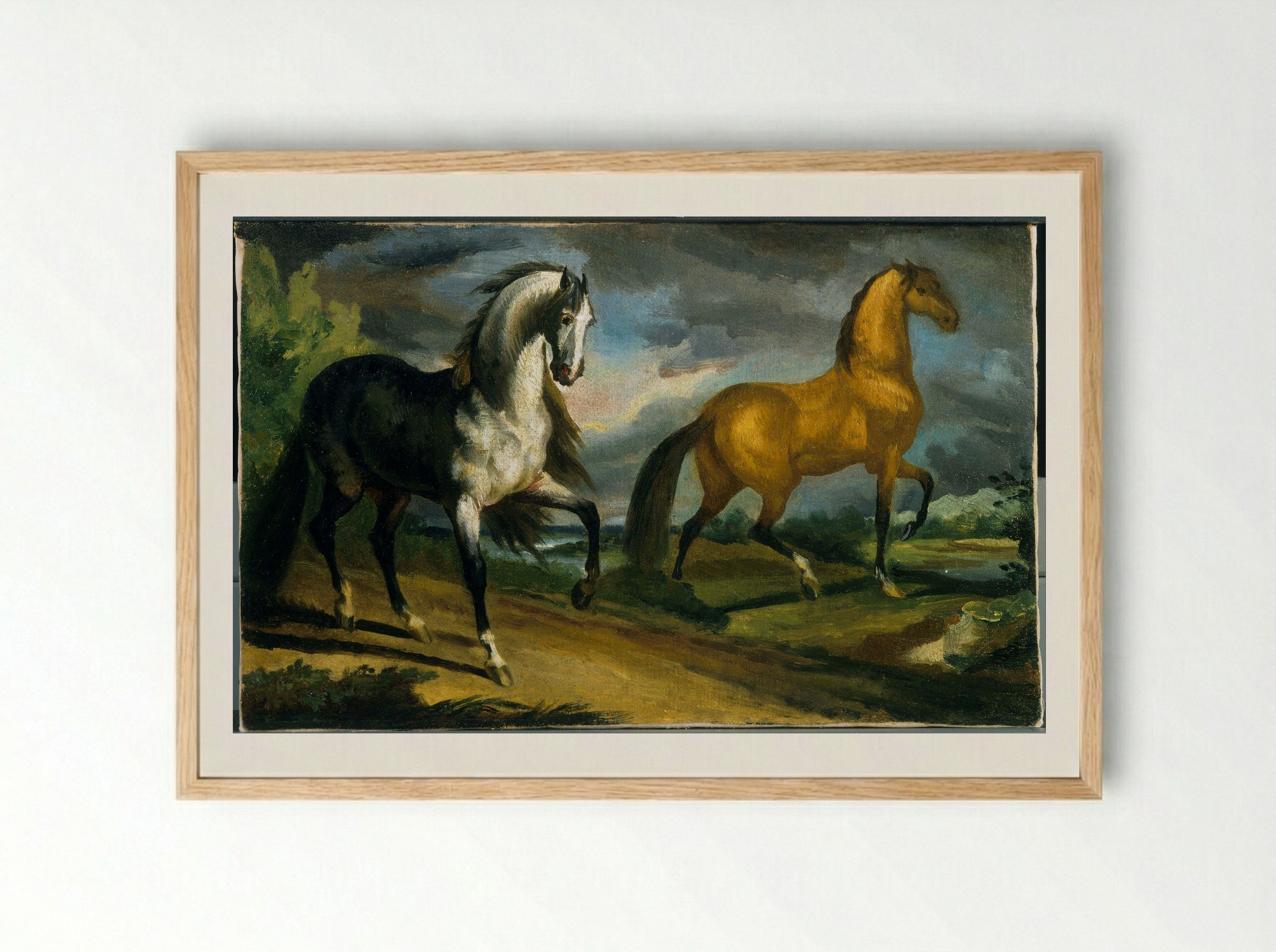 Studies of Horses - Théodore Géricault - Framed Print Wood