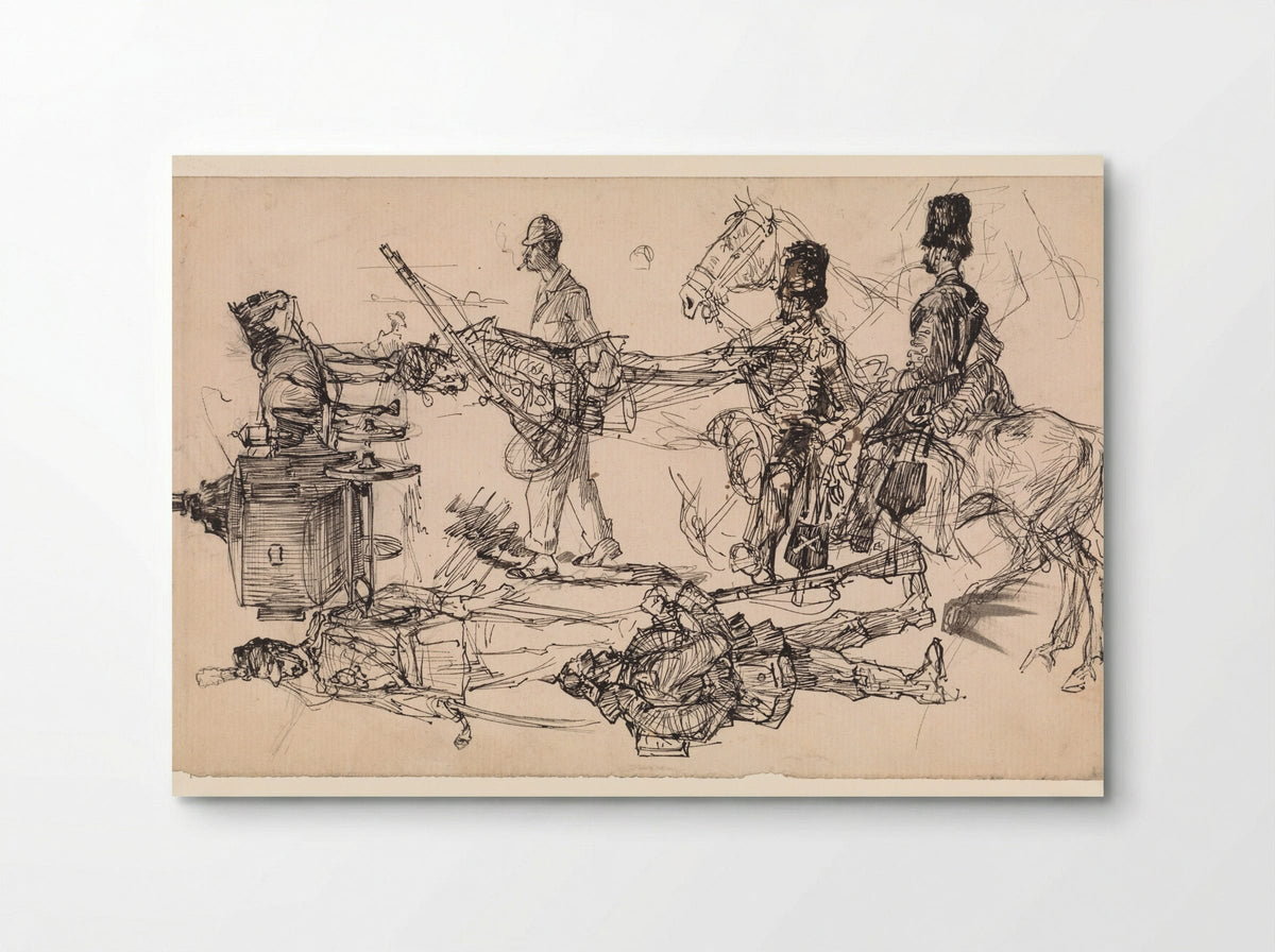 Studies of Hussars and a Carriage - Edzard Koning - Poster