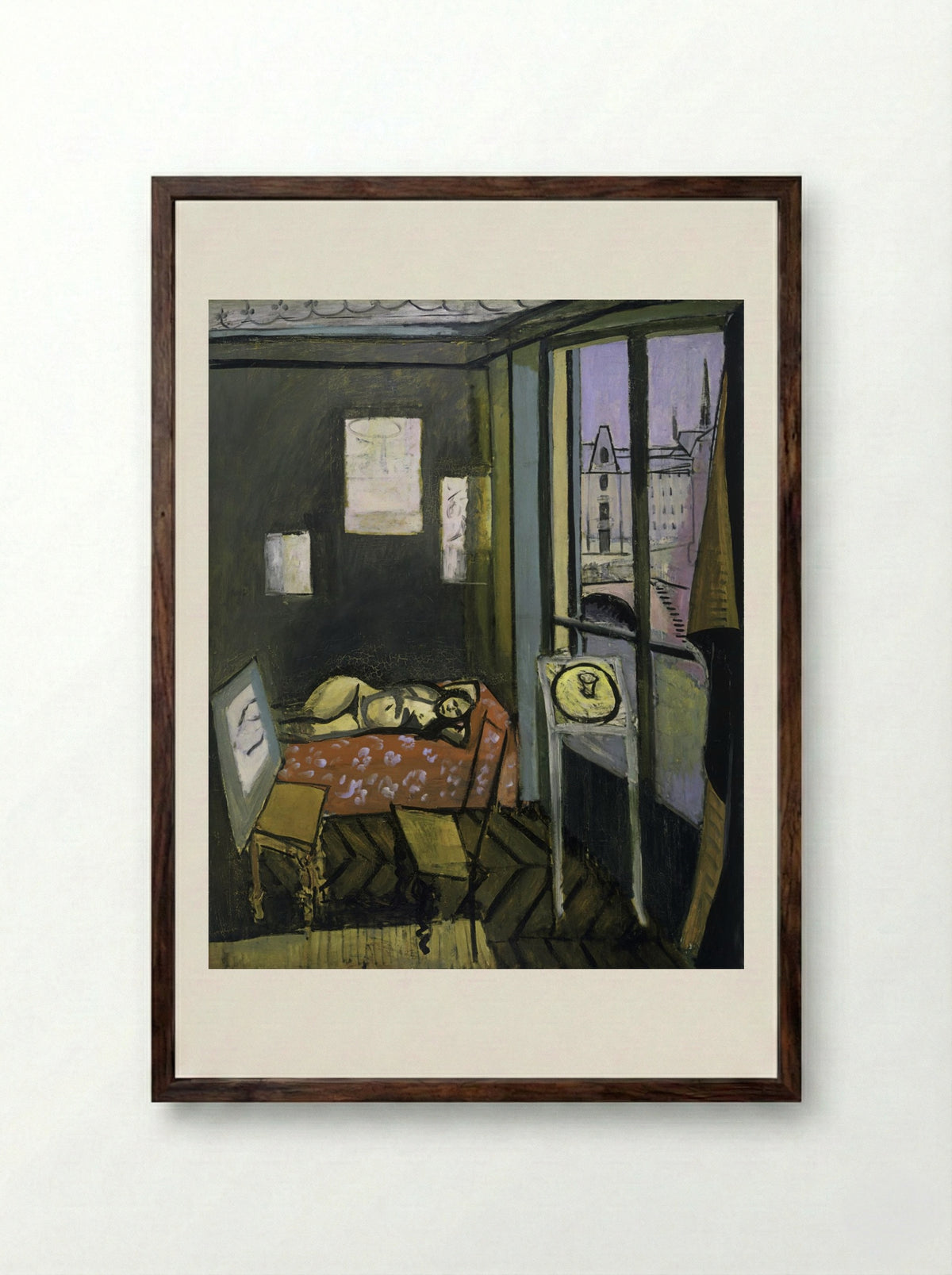 Studio, Quay of Saint-Michel - Henri Matisse - Framed Print Dark Wood
