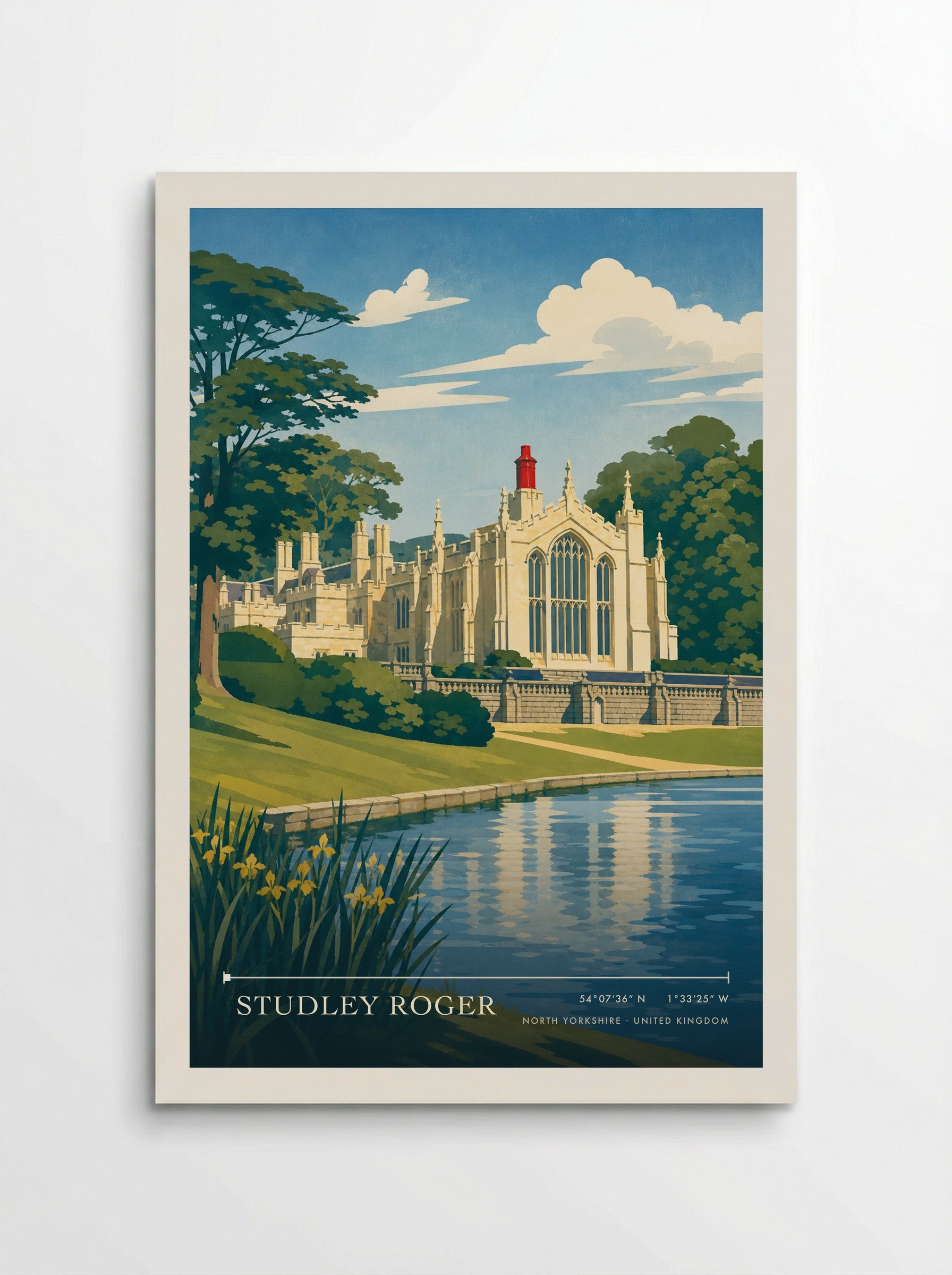 Studley Roger North Yorkshire United Kingdom Travel Poster - Poster