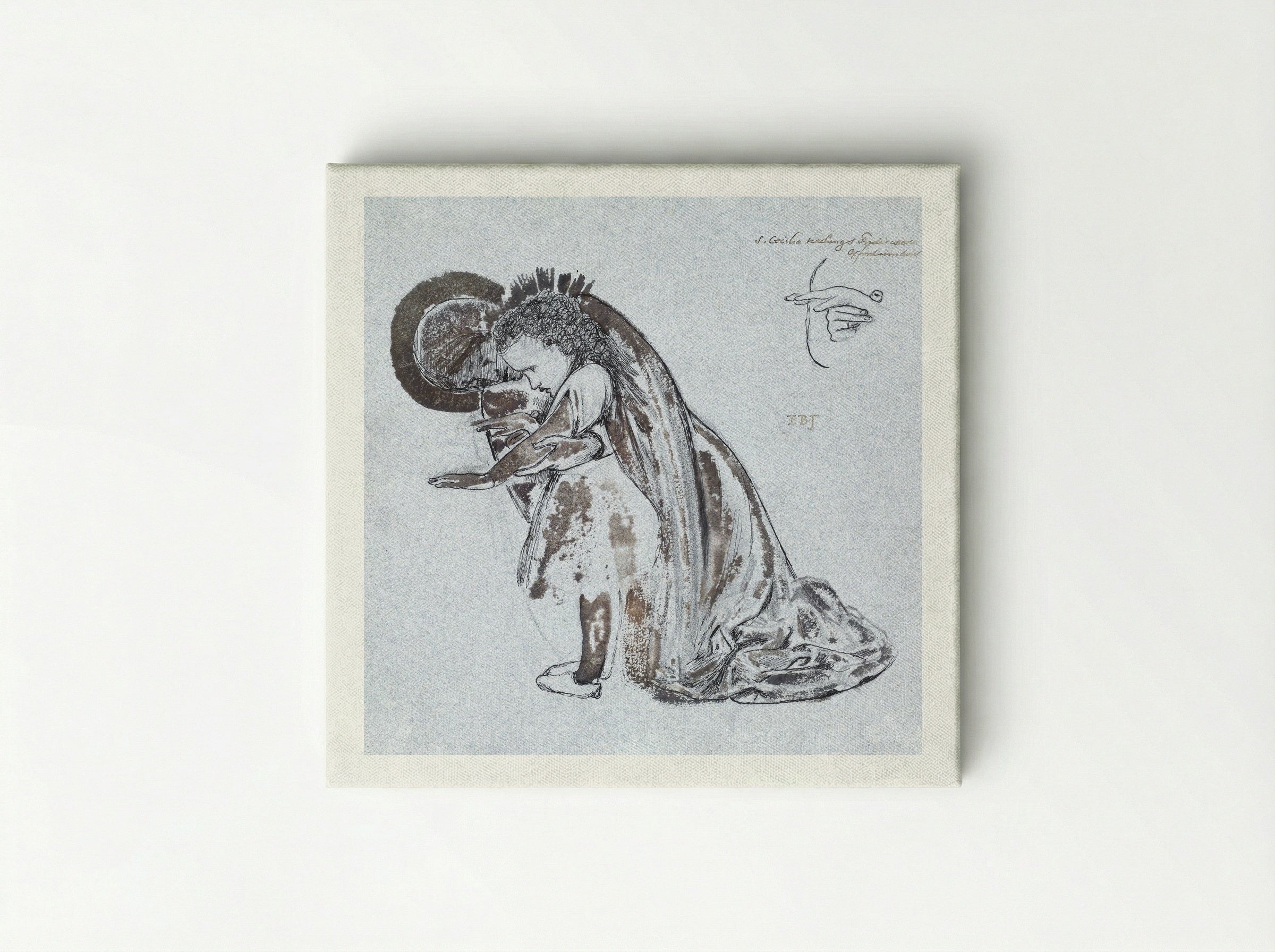 Study of St Cecilia Teaching St Frideswide - Edward Burne-Jones - Canvas