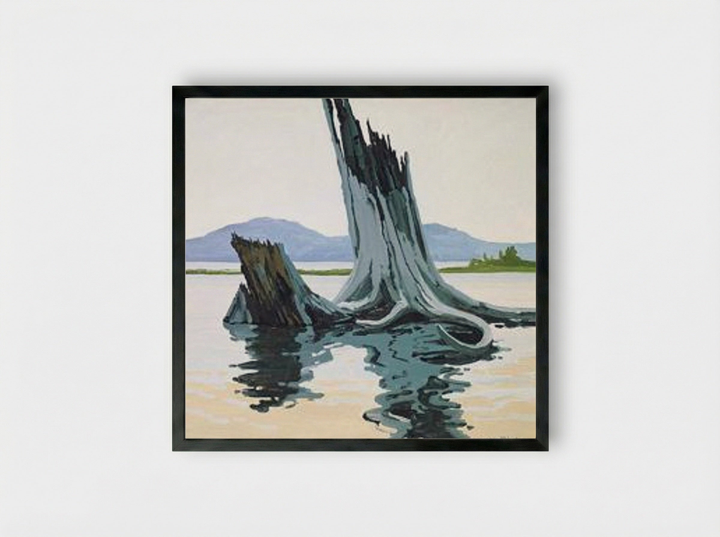Stumps and Allagash - Neil Welliver - Framed Print Black