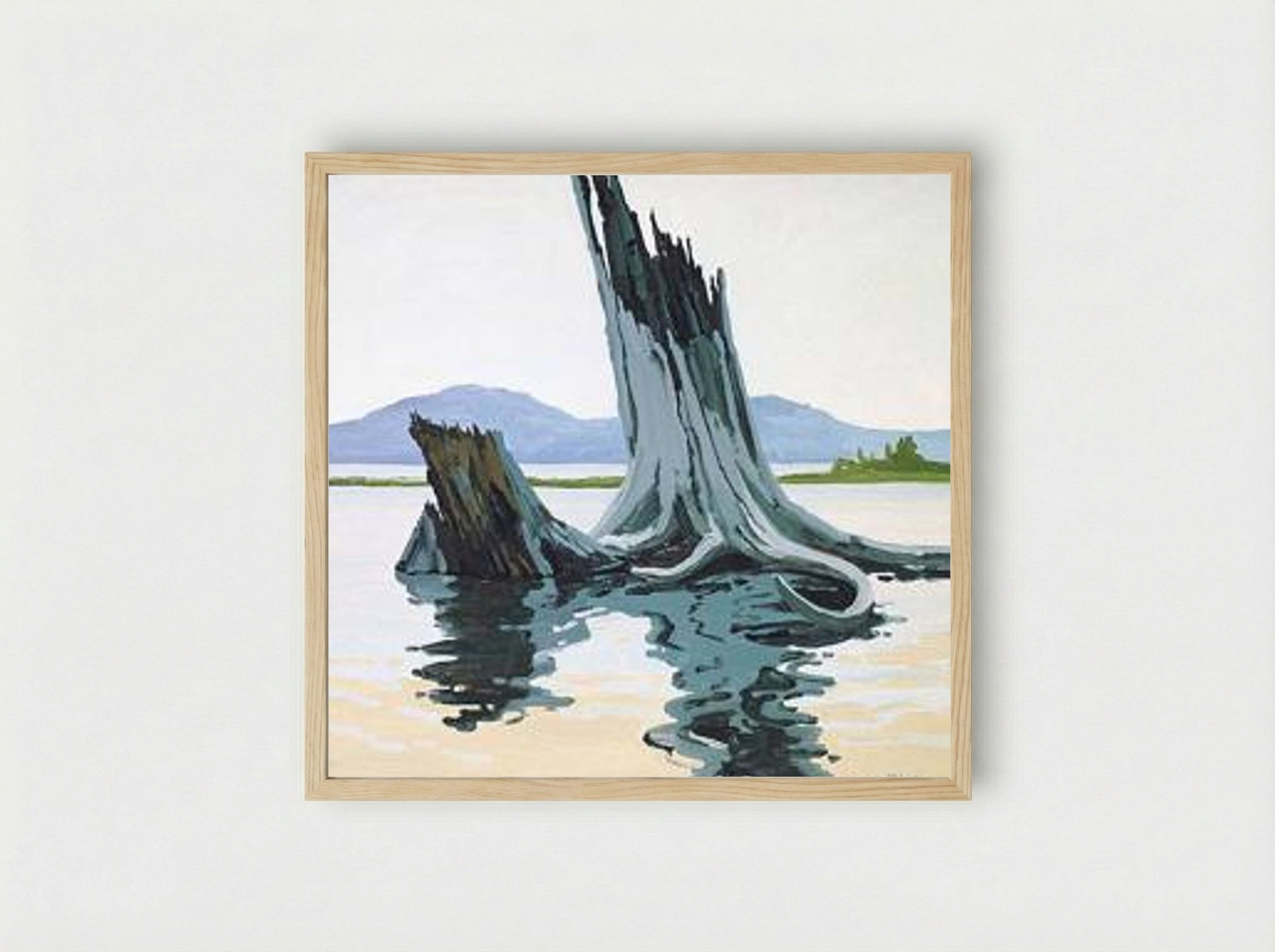 Stumps and Allagash - Neil Welliver - Framed Print Wood
