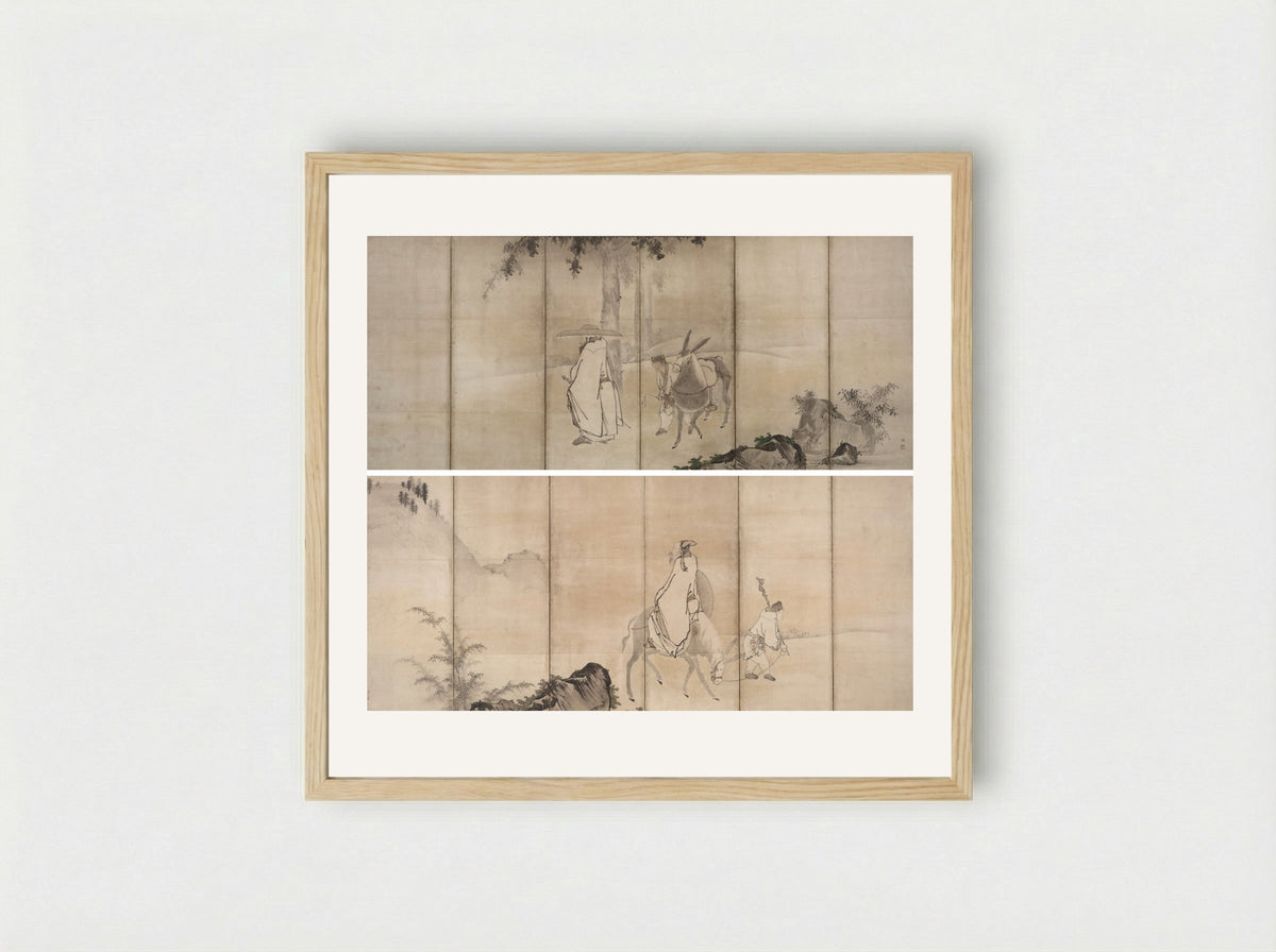 Su Shi (So Shoku) and Pan Lang (Han Rō) - Unkoku Tōgan - Framed Print Wood