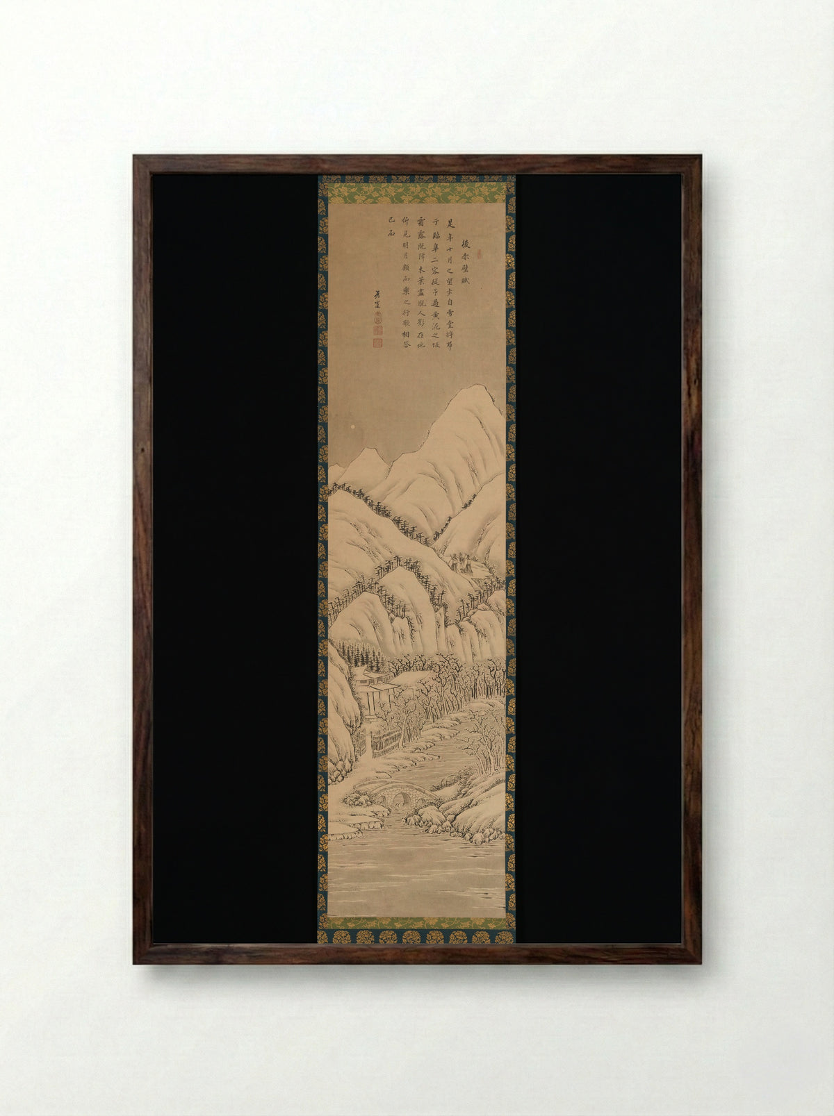 Su Shi's Ode to His Second Visit to the Red Cliff - Kano Hōgai - Framed Print Dark Wood