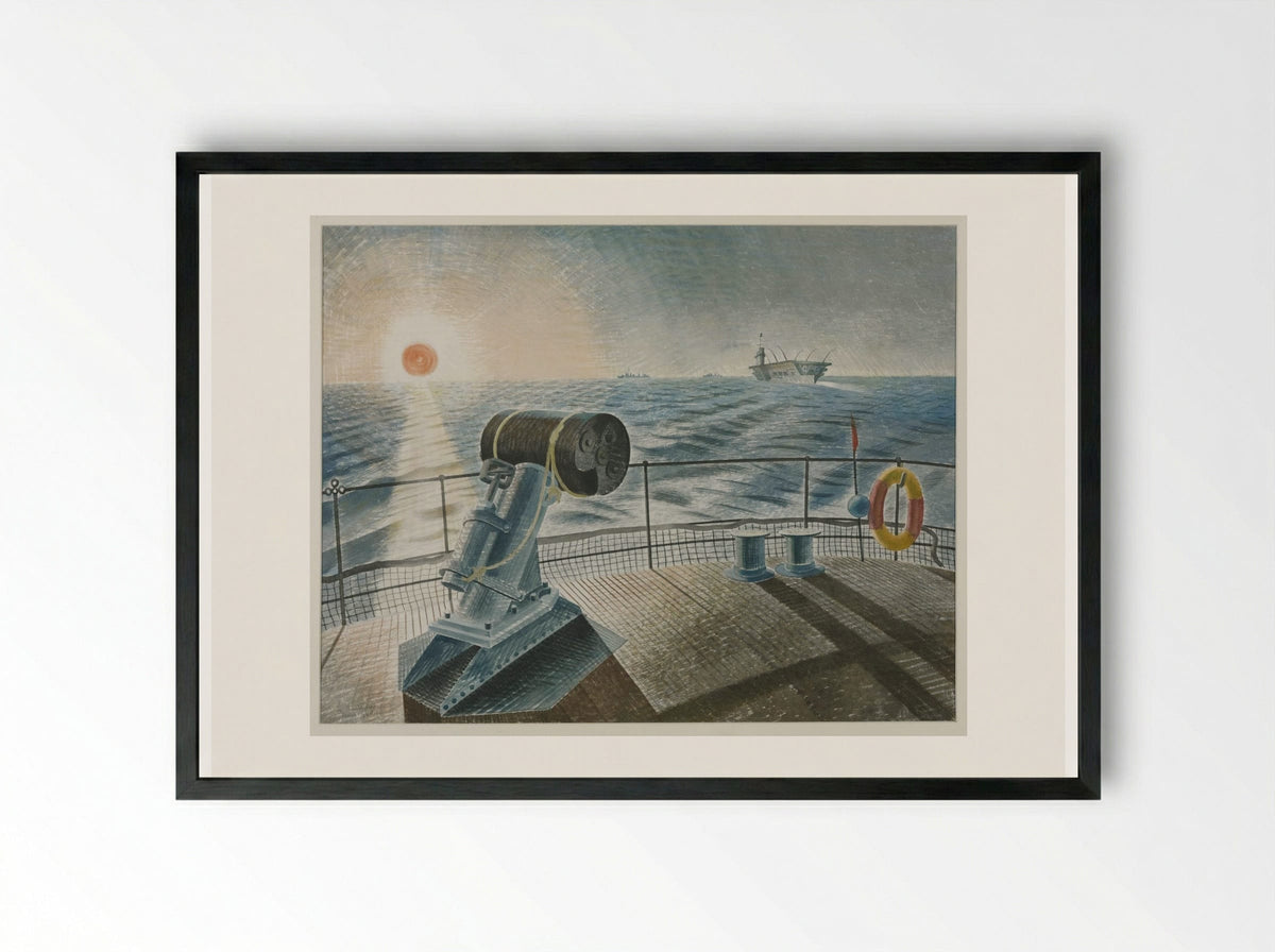 Submarines in Dry Dock - Eric Ravilious - Framed Print Black
