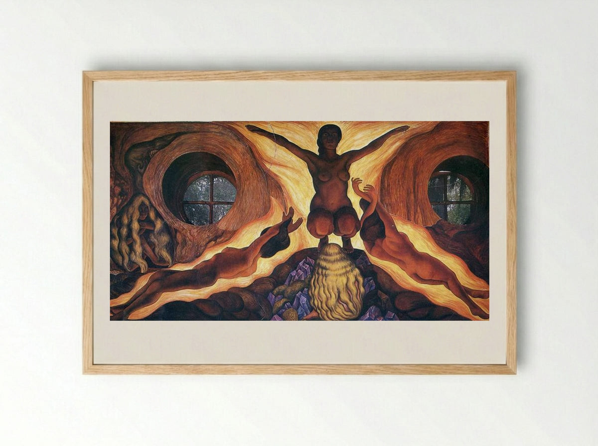 Subterranean Forces - Diego Rivera - Framed Print Wood