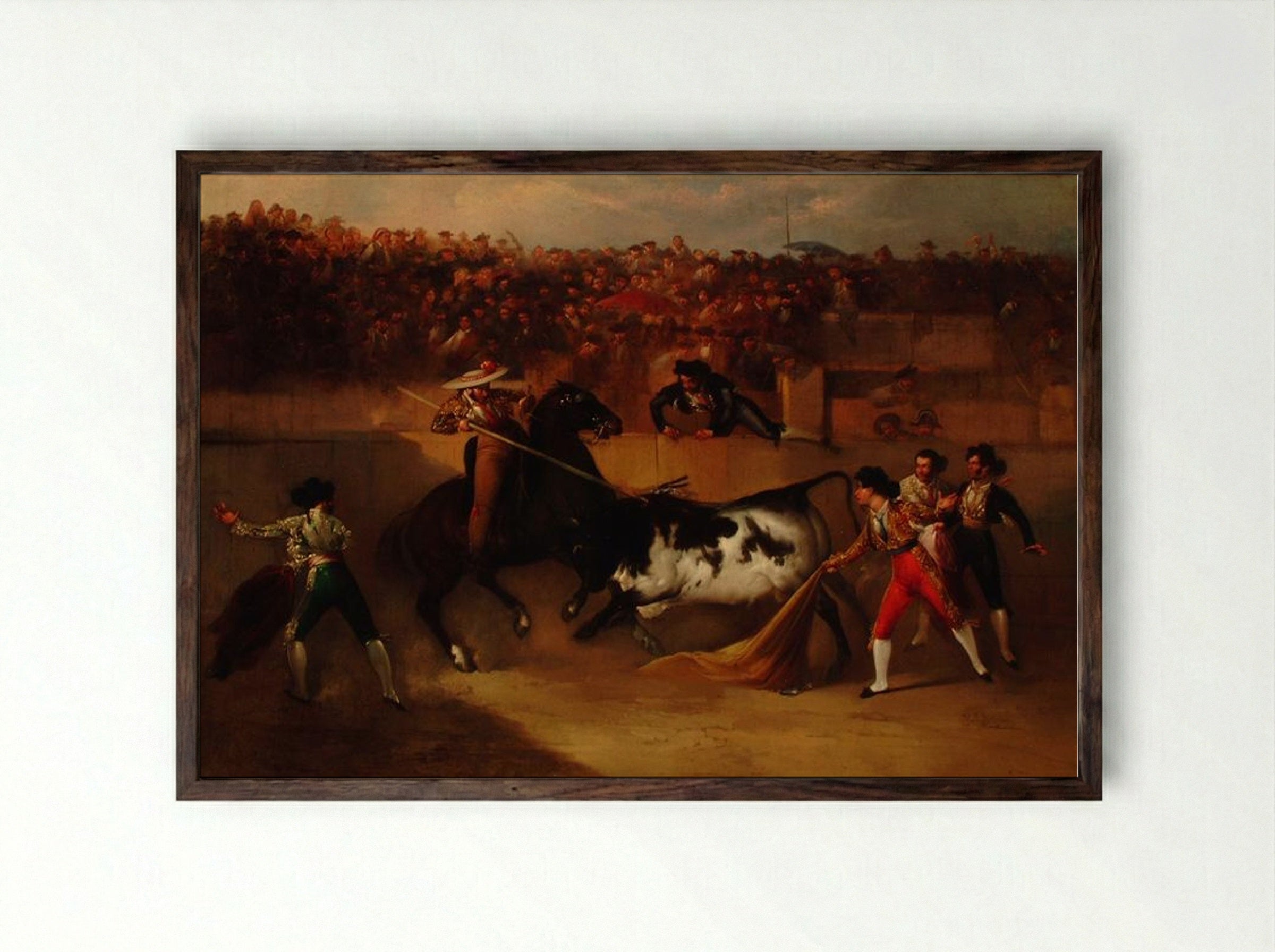 Suerte de varas - Manuel Rodriguez de Guzman - Framed Print Dark Wood