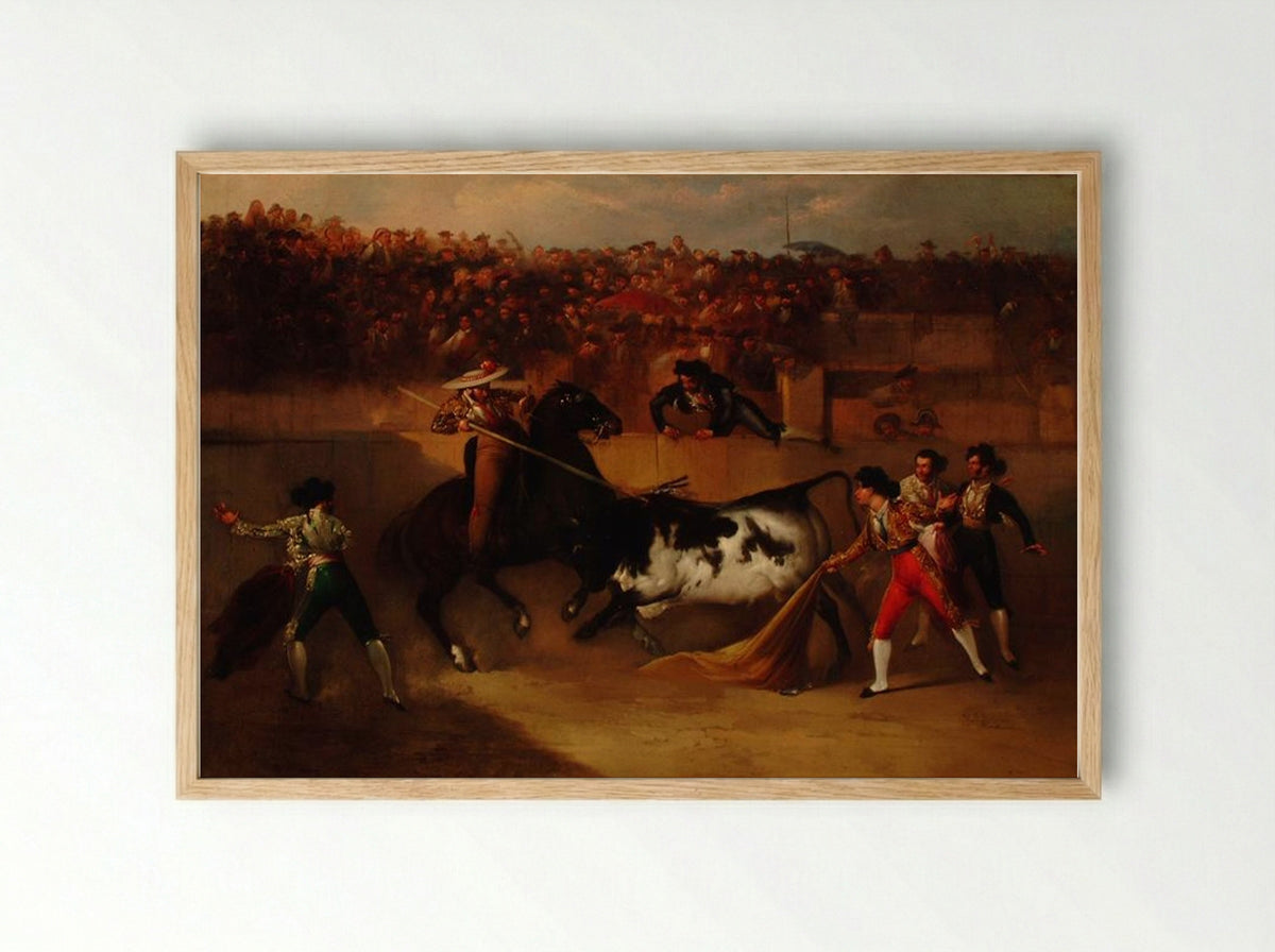 Suerte de varas - Manuel Rodriguez de Guzman - Framed Print Wood