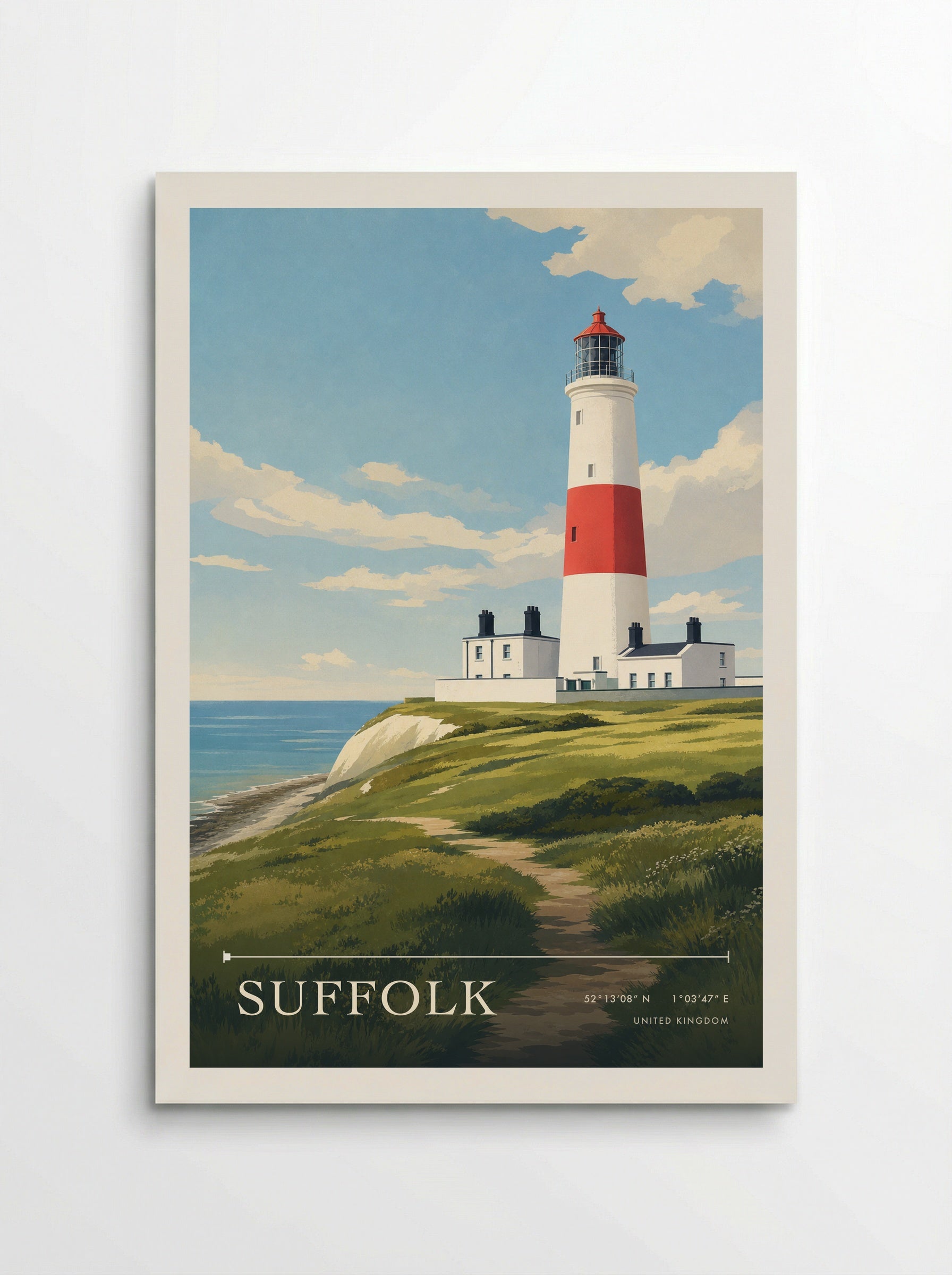 Suffolk United Kingdom Travel Poster - Poster