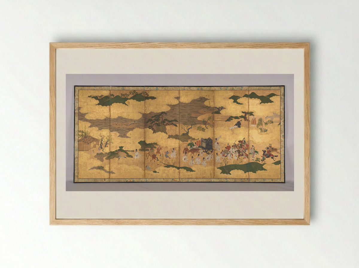 Sugawara no Michizane Being Exiled to Dazaifu - Solis Prints - Framed Print Wood