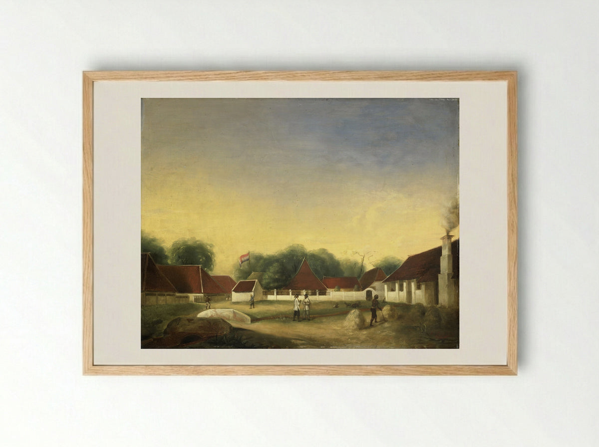 Suikerfabriek op Java - H.Th. Hesselaar - Framed Print Wood