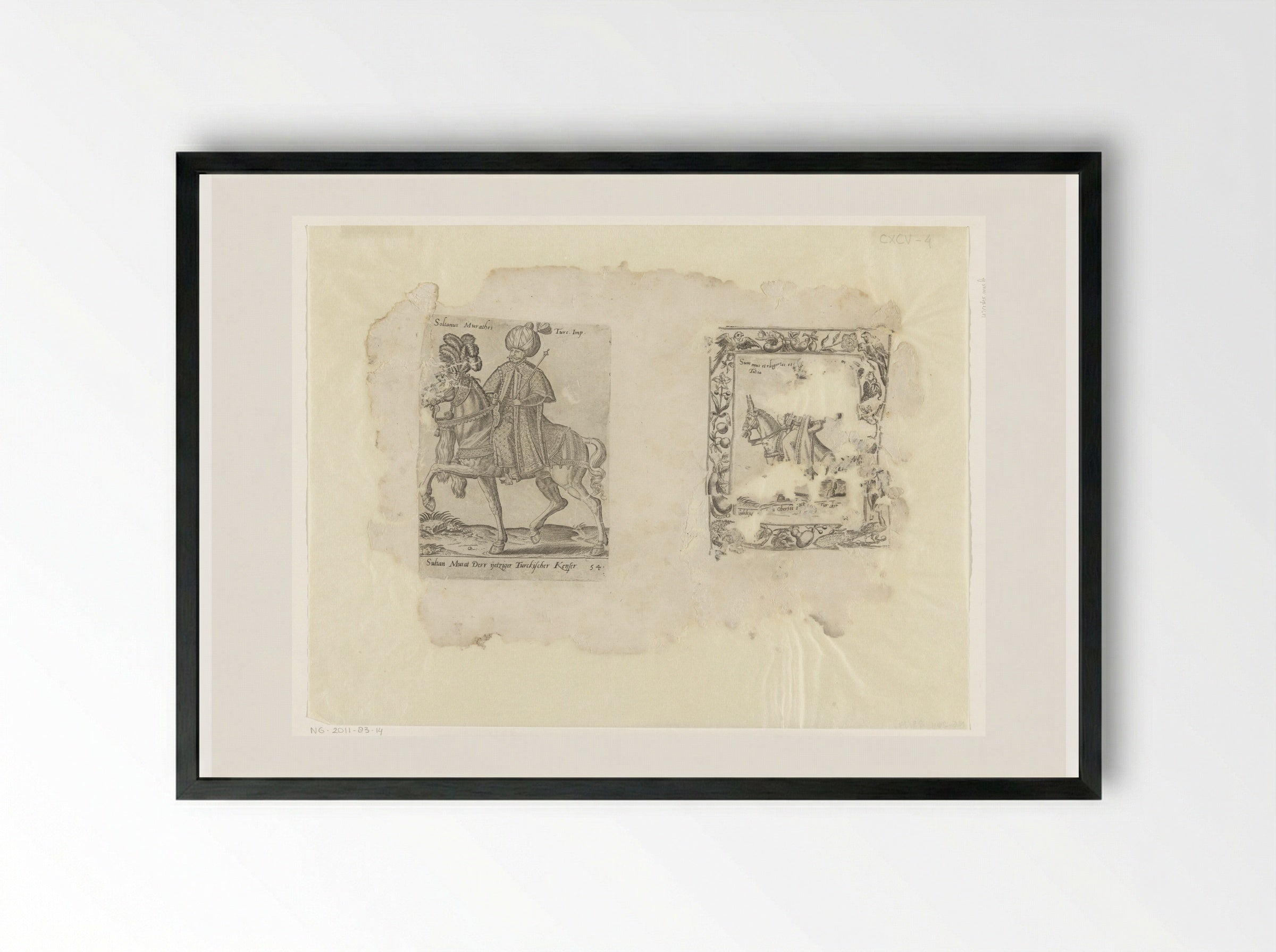 Sultan Murat III and the Supreme Judge of the Ottoman Empire - Abraham de Bruyn - Framed Print Black