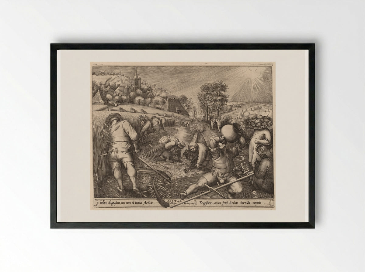Summer (Aestas) - Pieter Bruegel the Elder - Framed Print Black