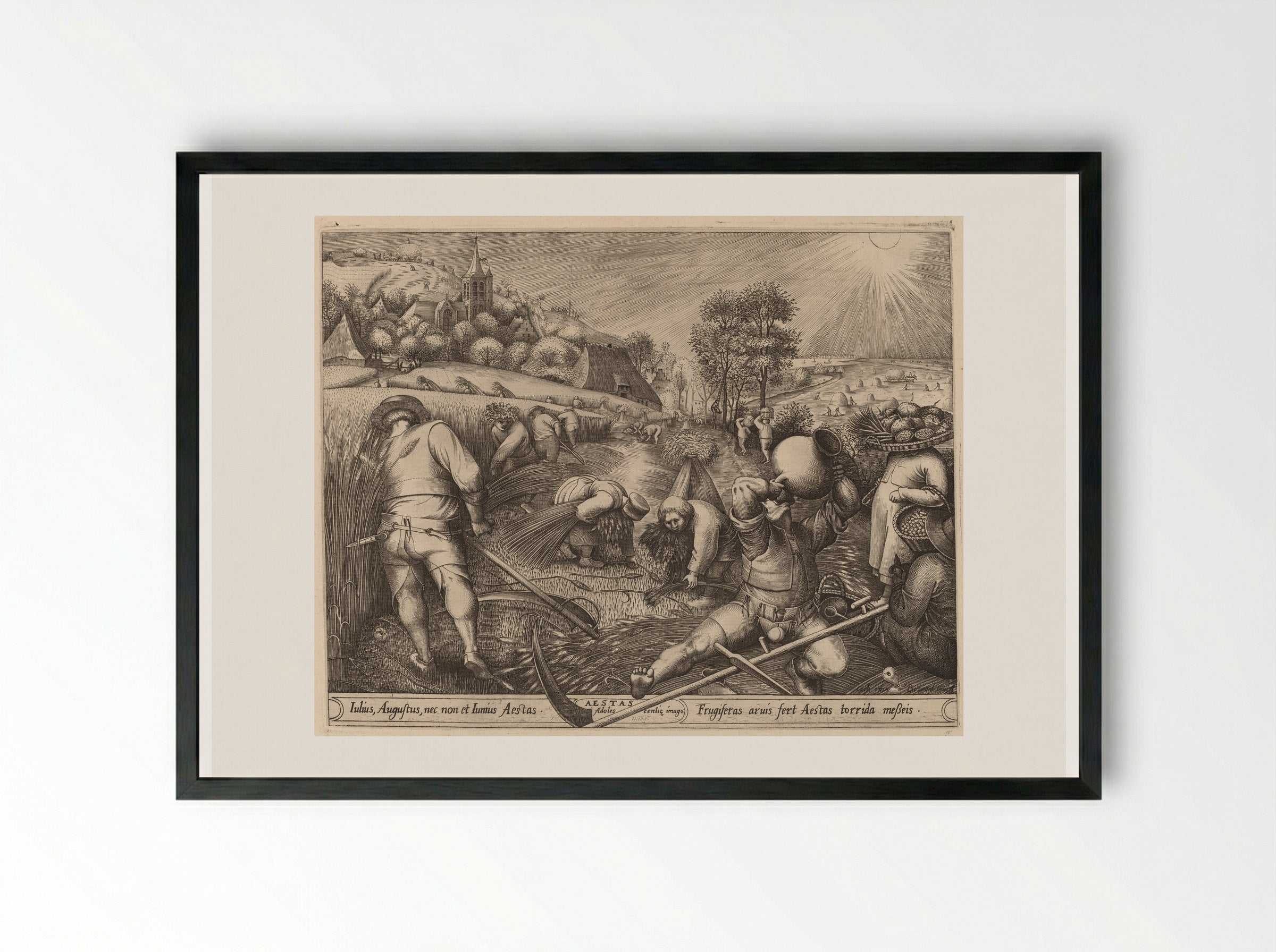 Summer (Aestas) - Pieter Bruegel the Elder - Framed Print Black
