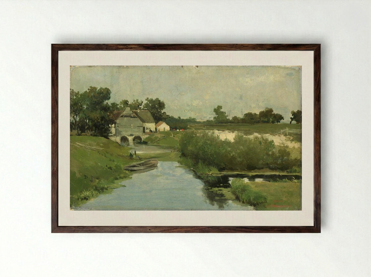 Summer Day - Johan Hendrik Weissenbruch - Framed Print Dark Wood