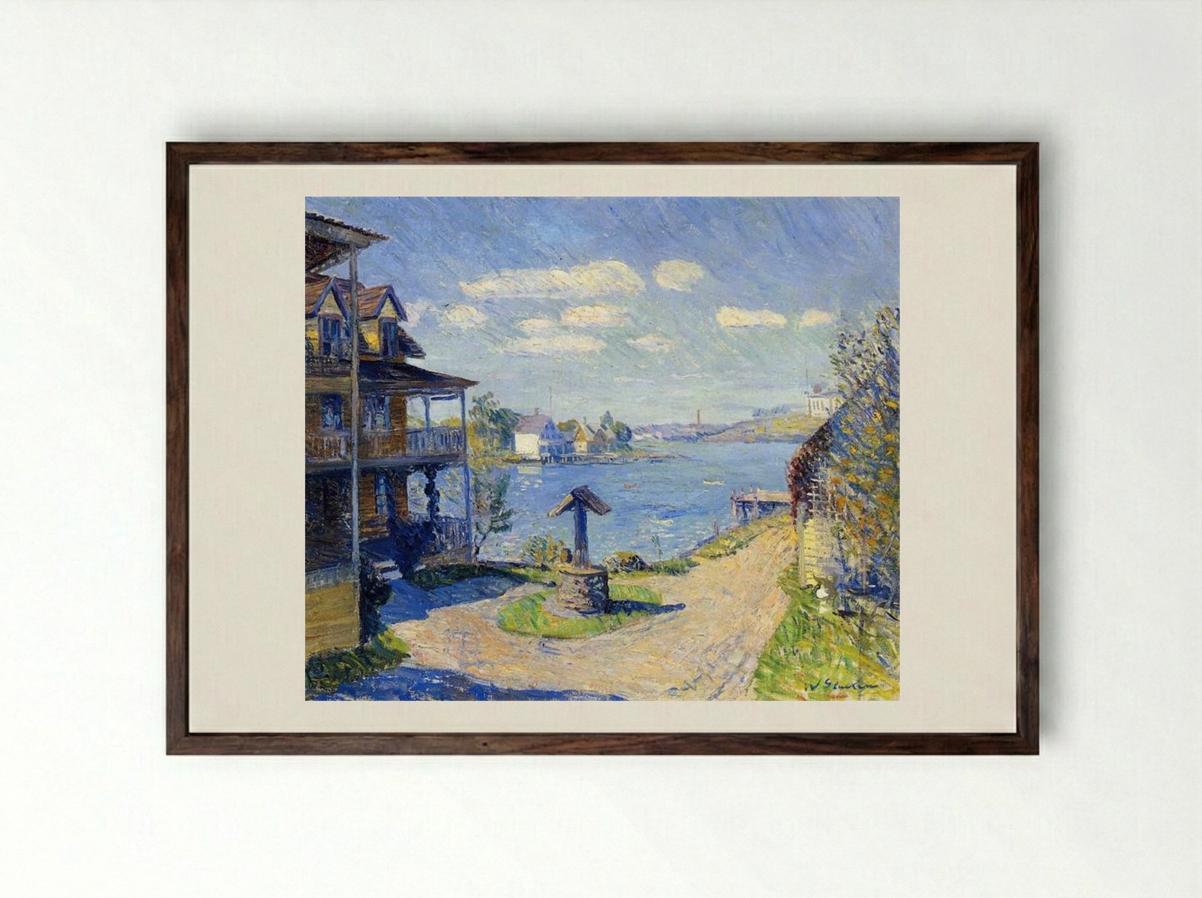 Summer Hotel - William James Glackens - Framed Print Dark Wood